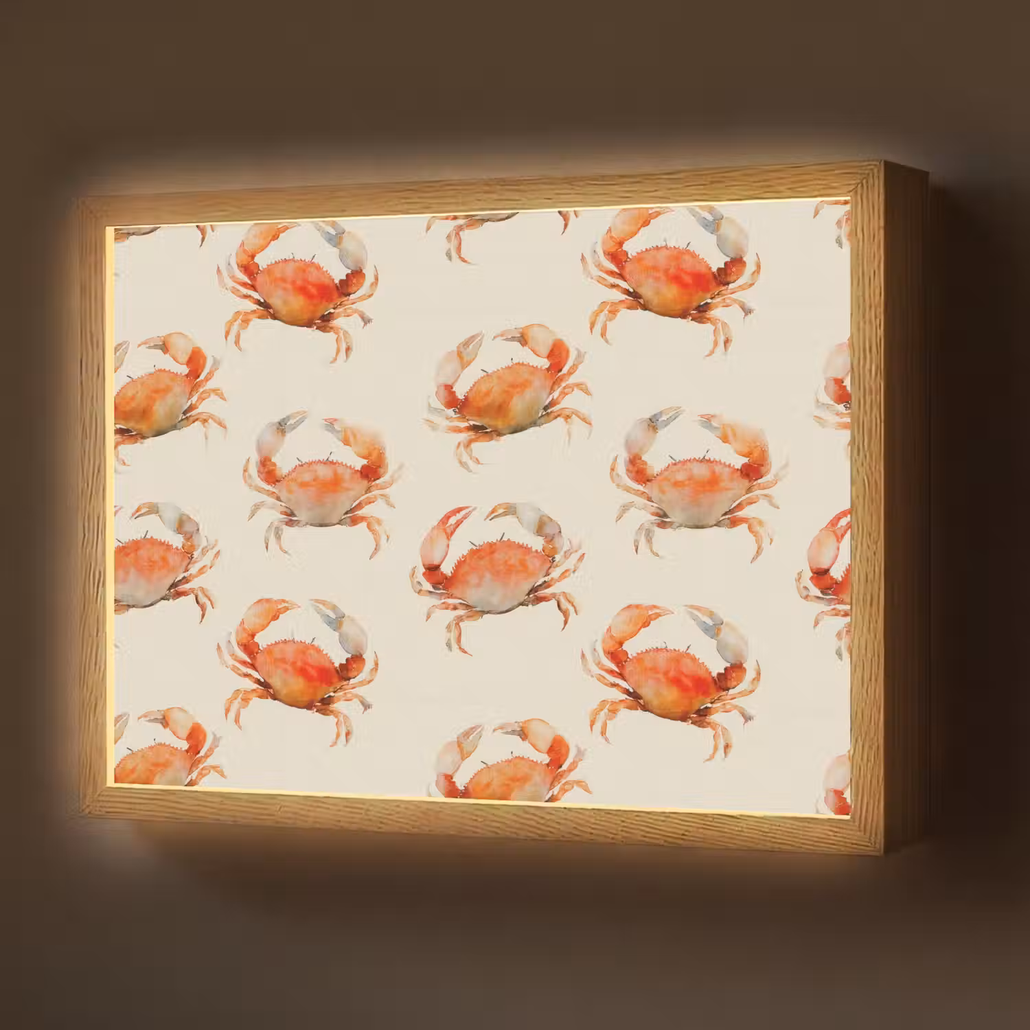 Krabben - Patroon - Oranje Light Box met batterij (Wandlamp) middel 907 -z3d_website