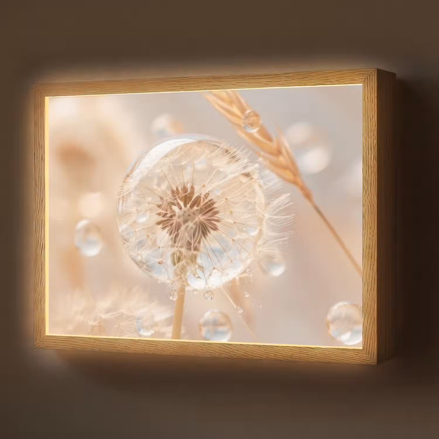 Paardenbloem - Water - Natuur - Stilleven - Modern Light Box met batterij (Wandlamp) middel -z3d_website