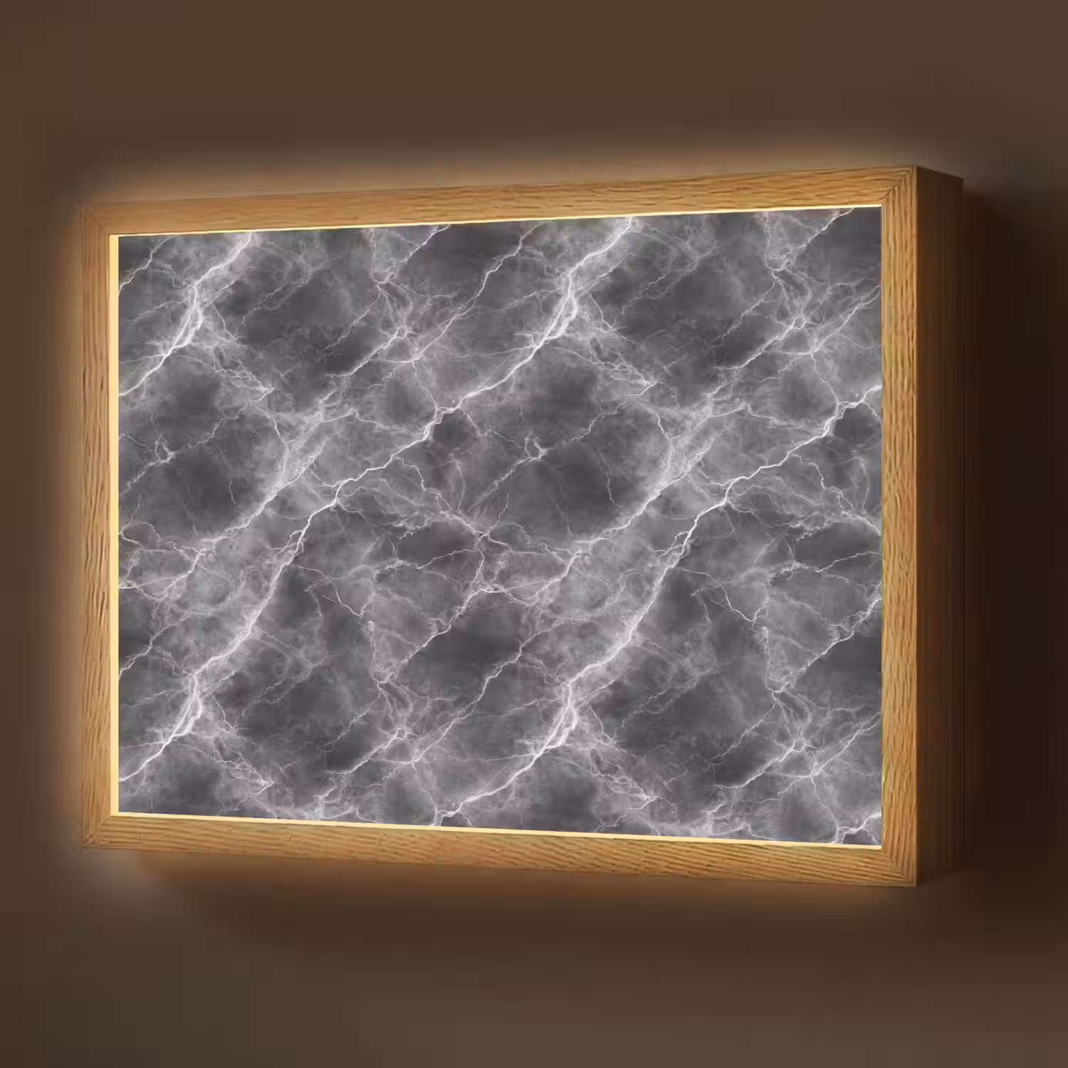 Donkergrijs - Bliksem - Marmer Light Box met batterij (Wandlamp) middel 907 -z3d_website