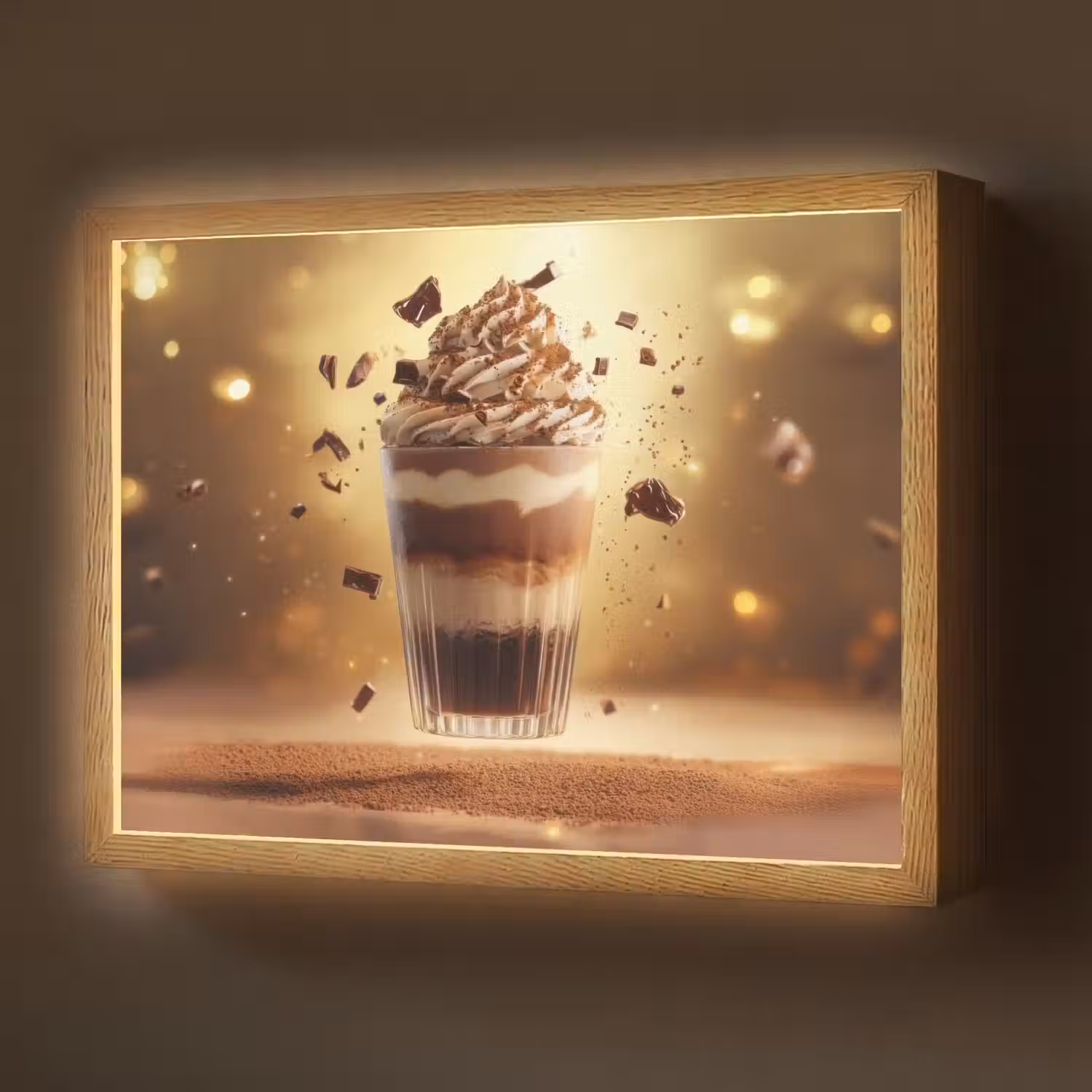 Dessert - Chocolade - Zoet - Eten Light Box met batterij (Wandlamp) middel -z3d_website