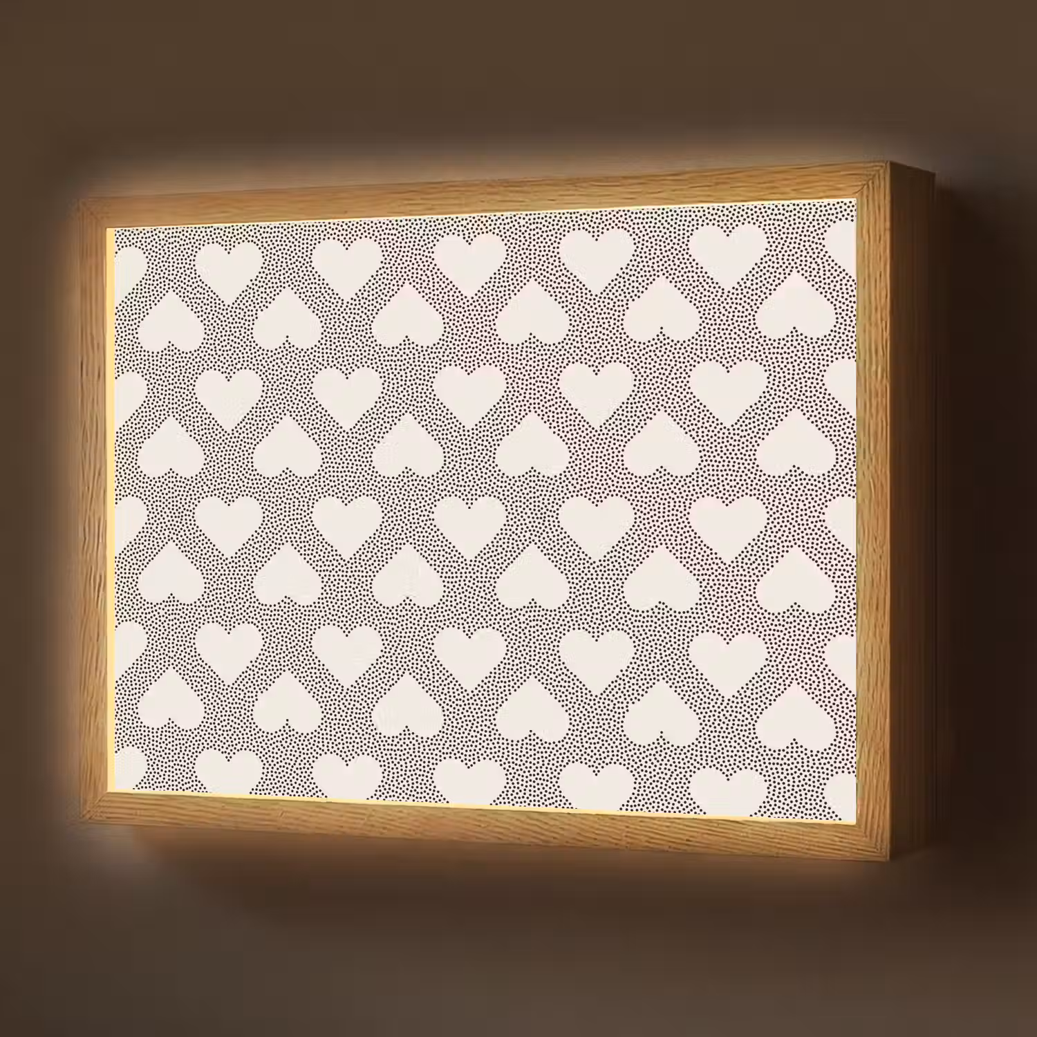 Stippen - Hart - Zwart - Wit Light Box met batterij (Wandlamp) middel 907 -z3d_website