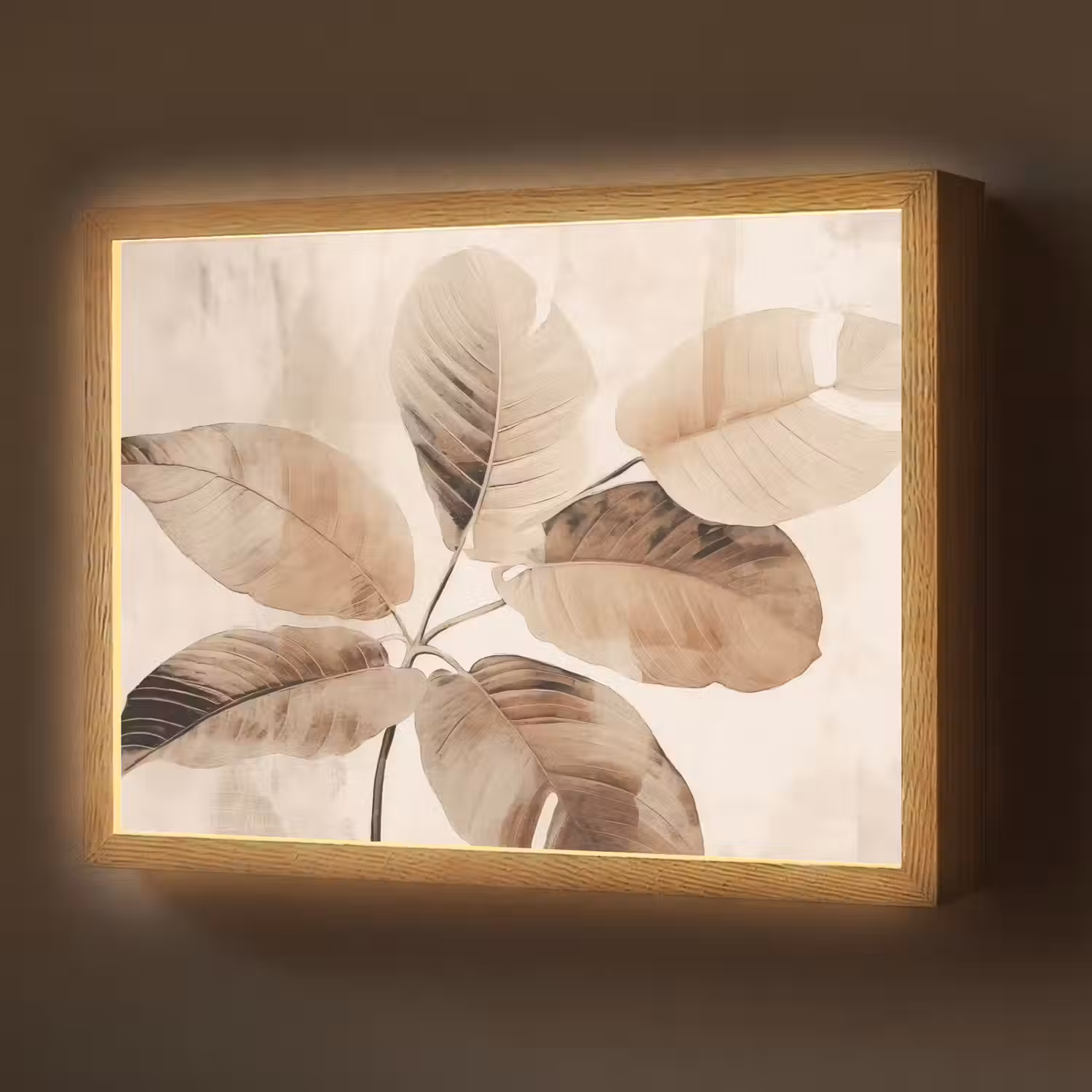 Gedroogde plant - Natuur - Bruin - Planten Light Box met batterij (Wandlamp) middel -z3d_website
