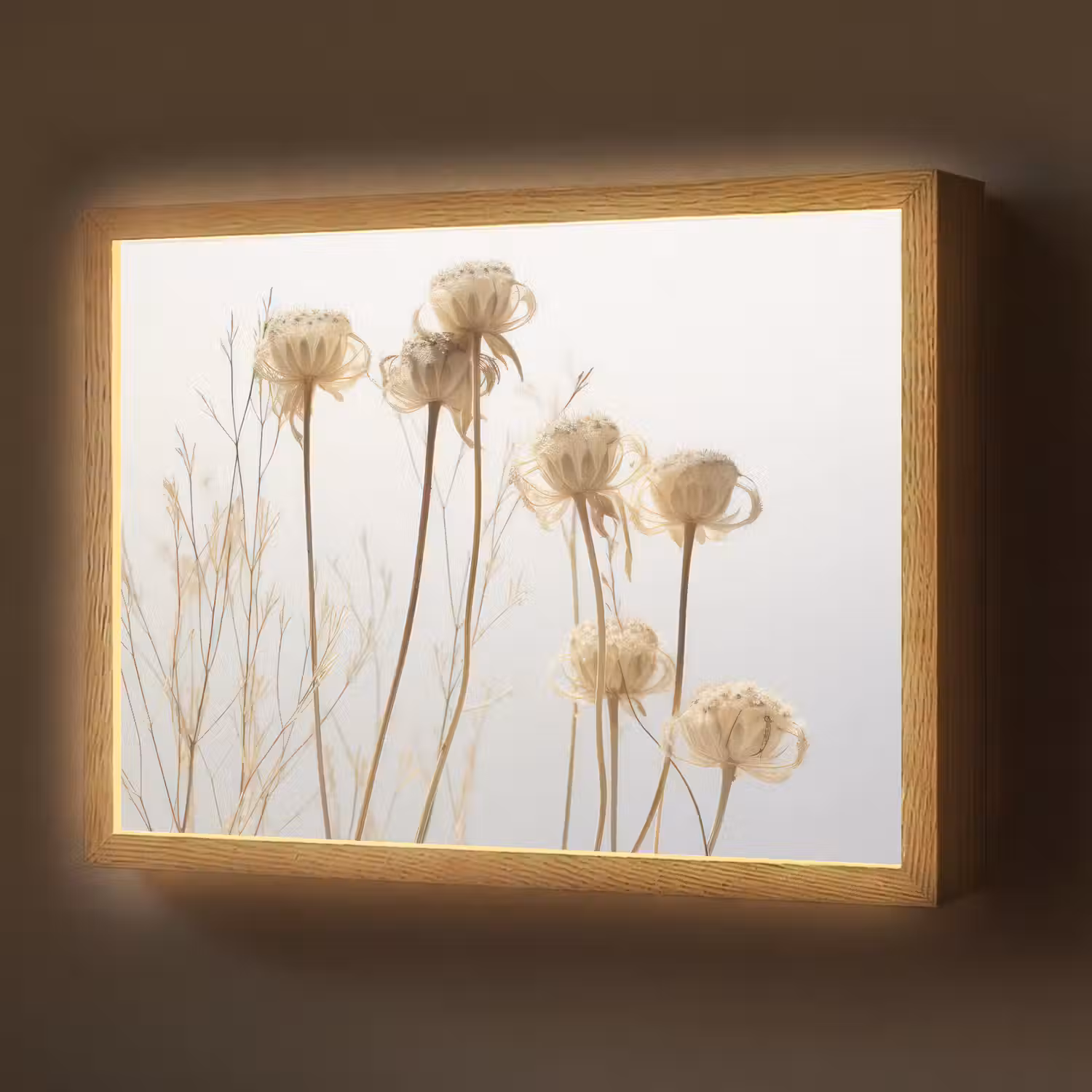 Droogbloemen - Natuur - Botanisch Light Box met batterij (Wandlamp) middel -z3d_website