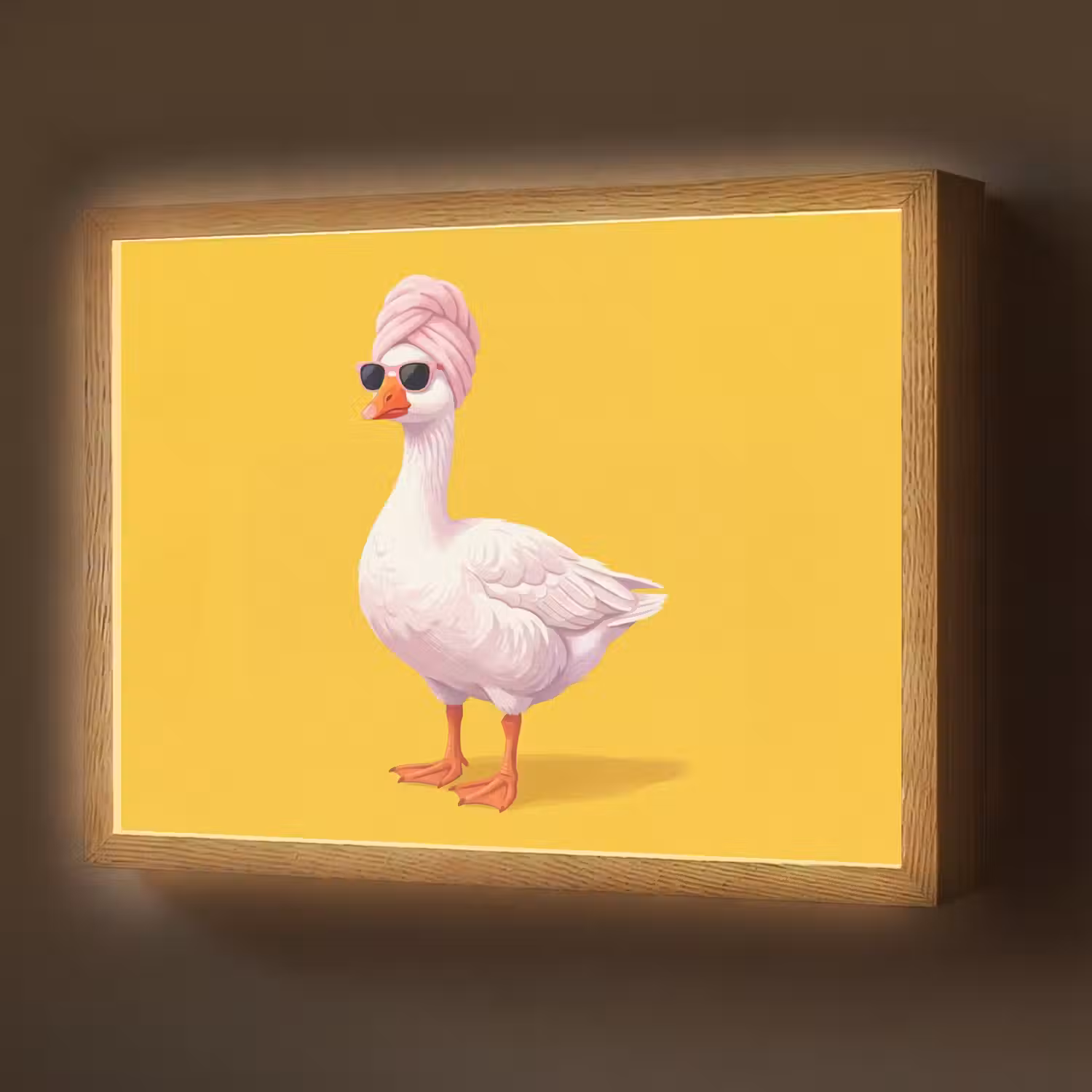 Eend - Zonnebril - Geel Light Box met batterij (Wandlamp) middel -z3d_website