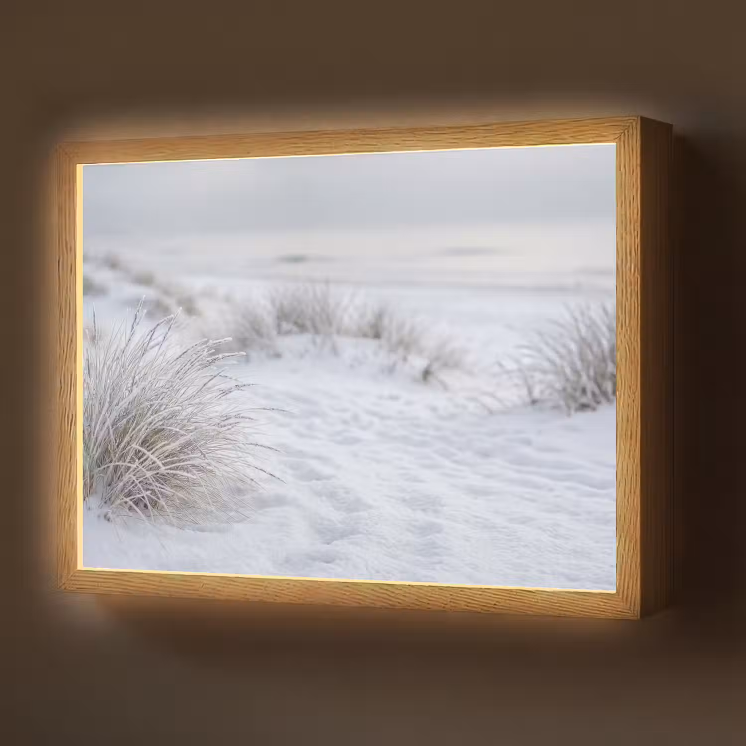 Duinen - Sneeuw - Strand - Winter - Serene Light Box met batterij (Wandlamp) middel -z3d_website