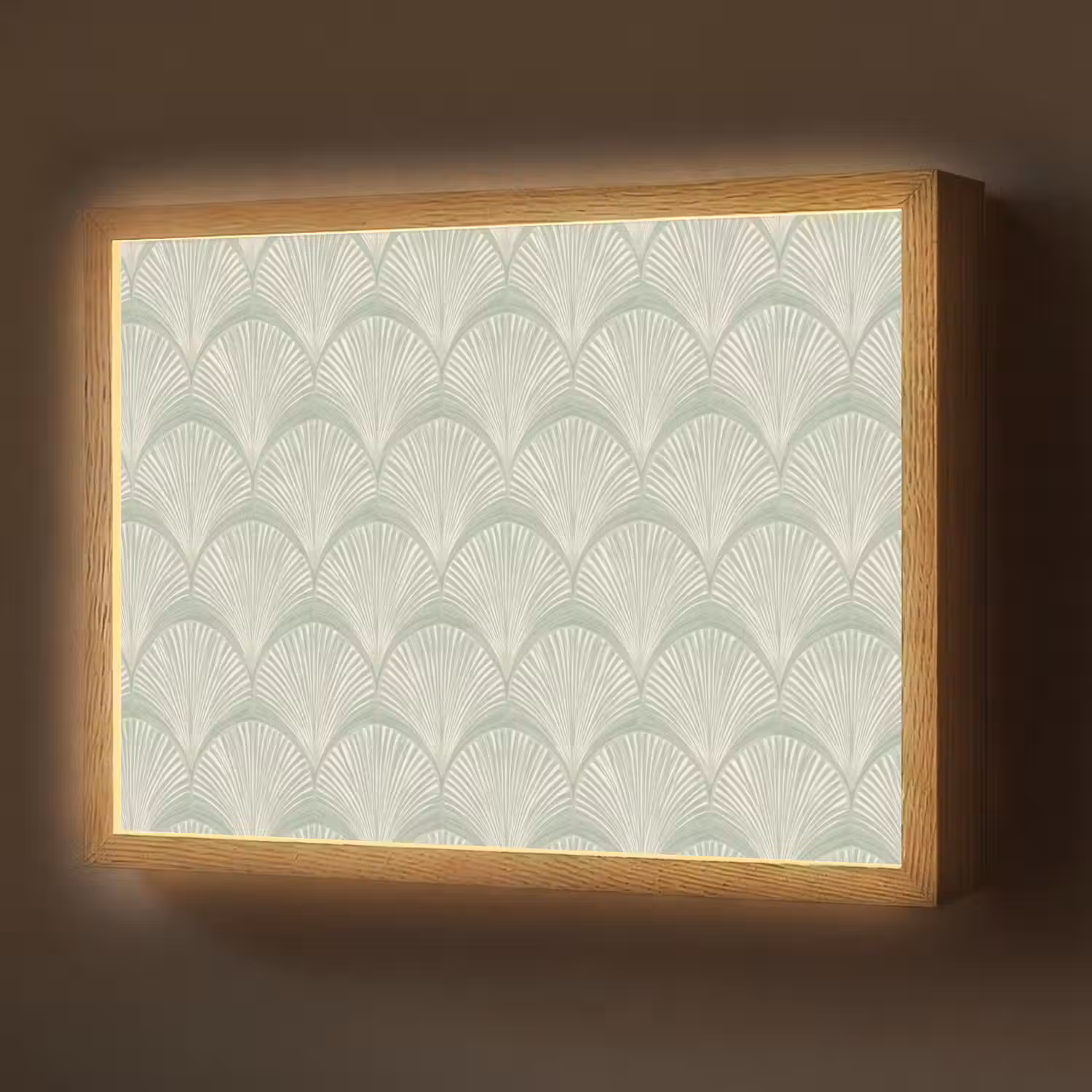 Waaiers - Patroon - Groen Light Box met batterij (Wandlamp) middel 907 -z3d_website