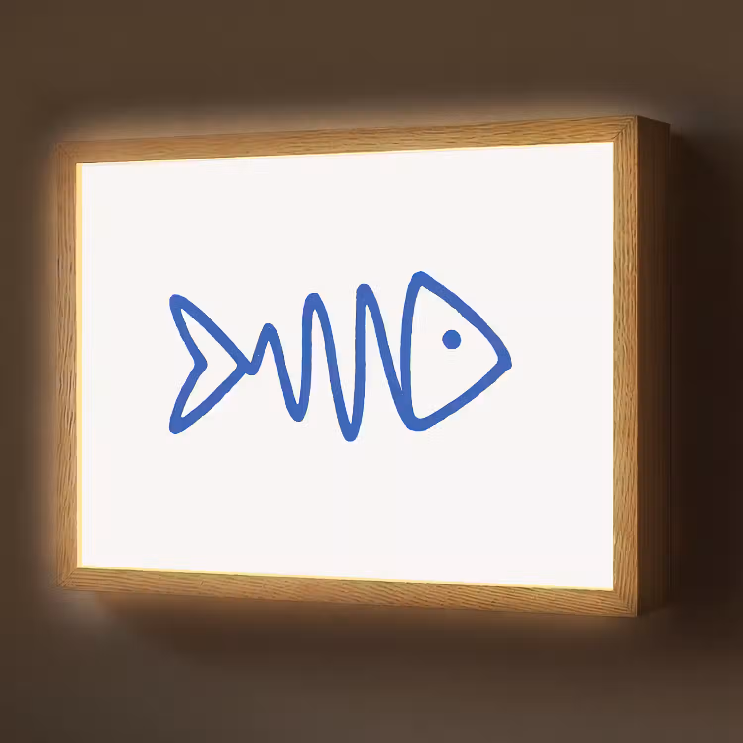 Vis - Minimalistisch - Blauw - Lijn Light Box met batterij (Wandlamp) middel -z3d_website
