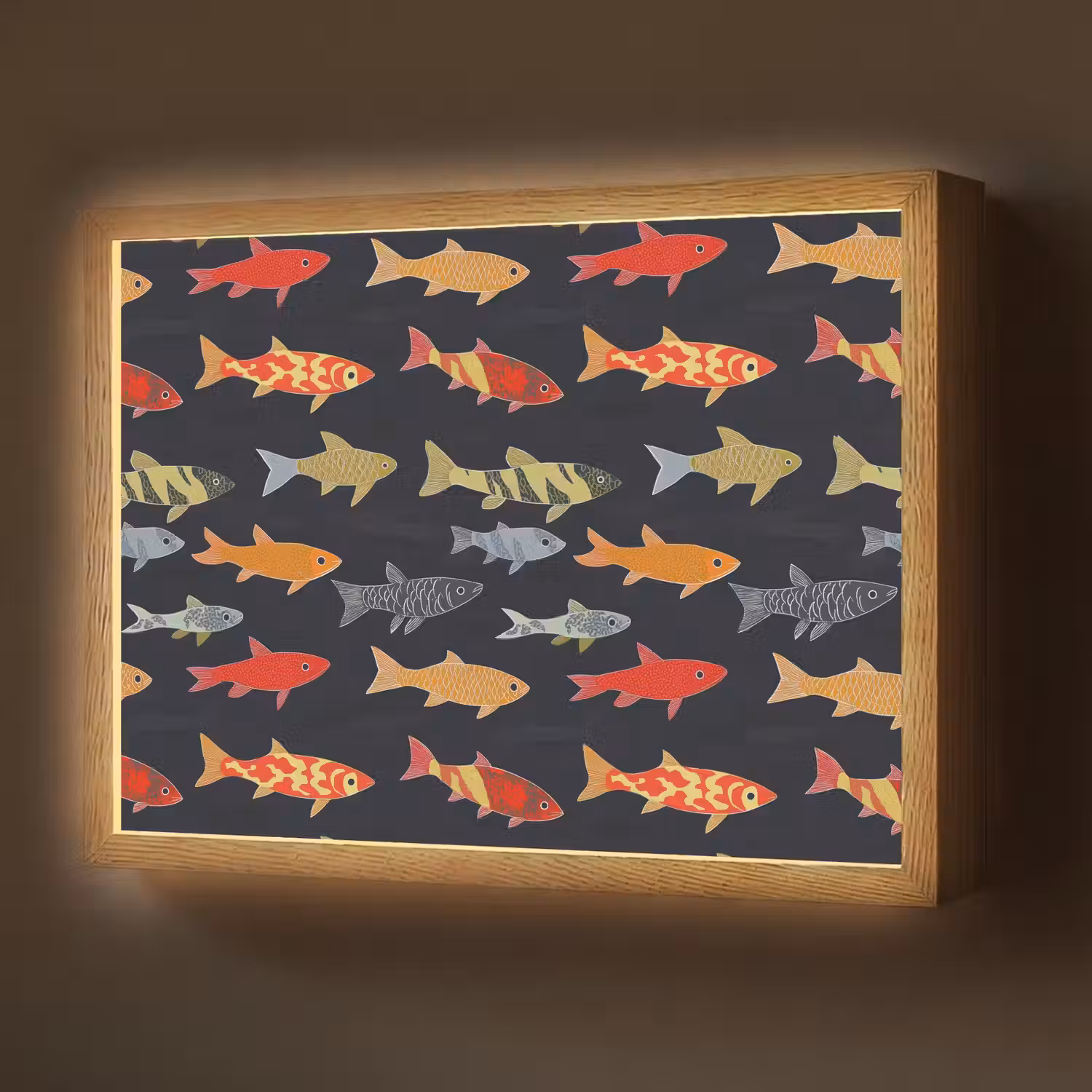 Vissen - Patroon - Kleurrijk Light Box met batterij (Wandlamp) middel 907 -z3d_website