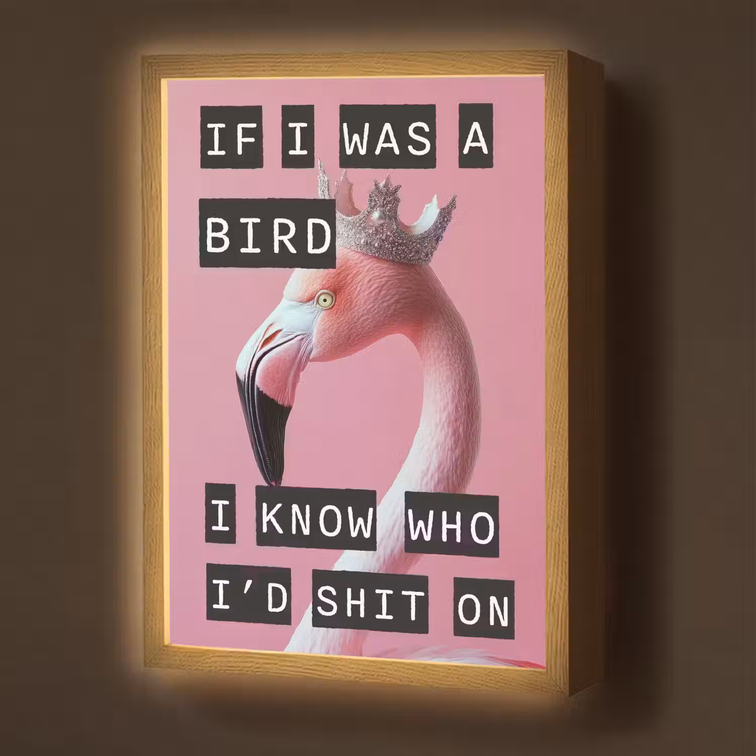 Flamingo - Roze - Vogel - Decoratie Light Box met batterij (Wandlamp) middel -z3d_website