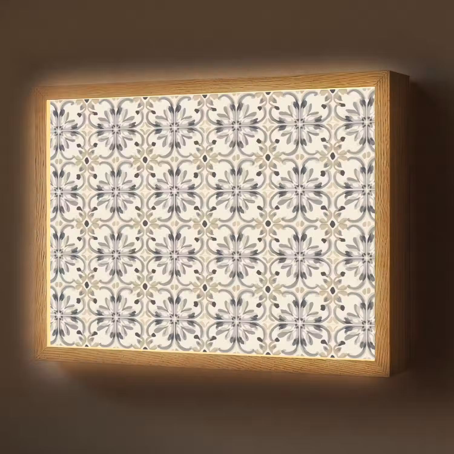 Floraal - Patroon - Kleurrijk Light Box met batterij (Wandlamp) middel 907 -z3d_website