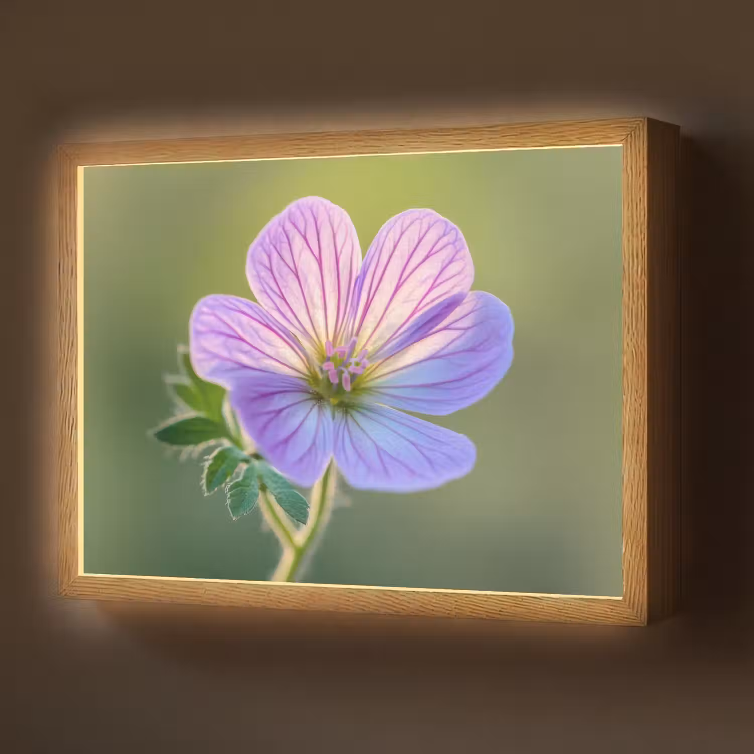 Bloem - Close up - Paars Light Box met batterij (Wandlamp) middel -z3d_website