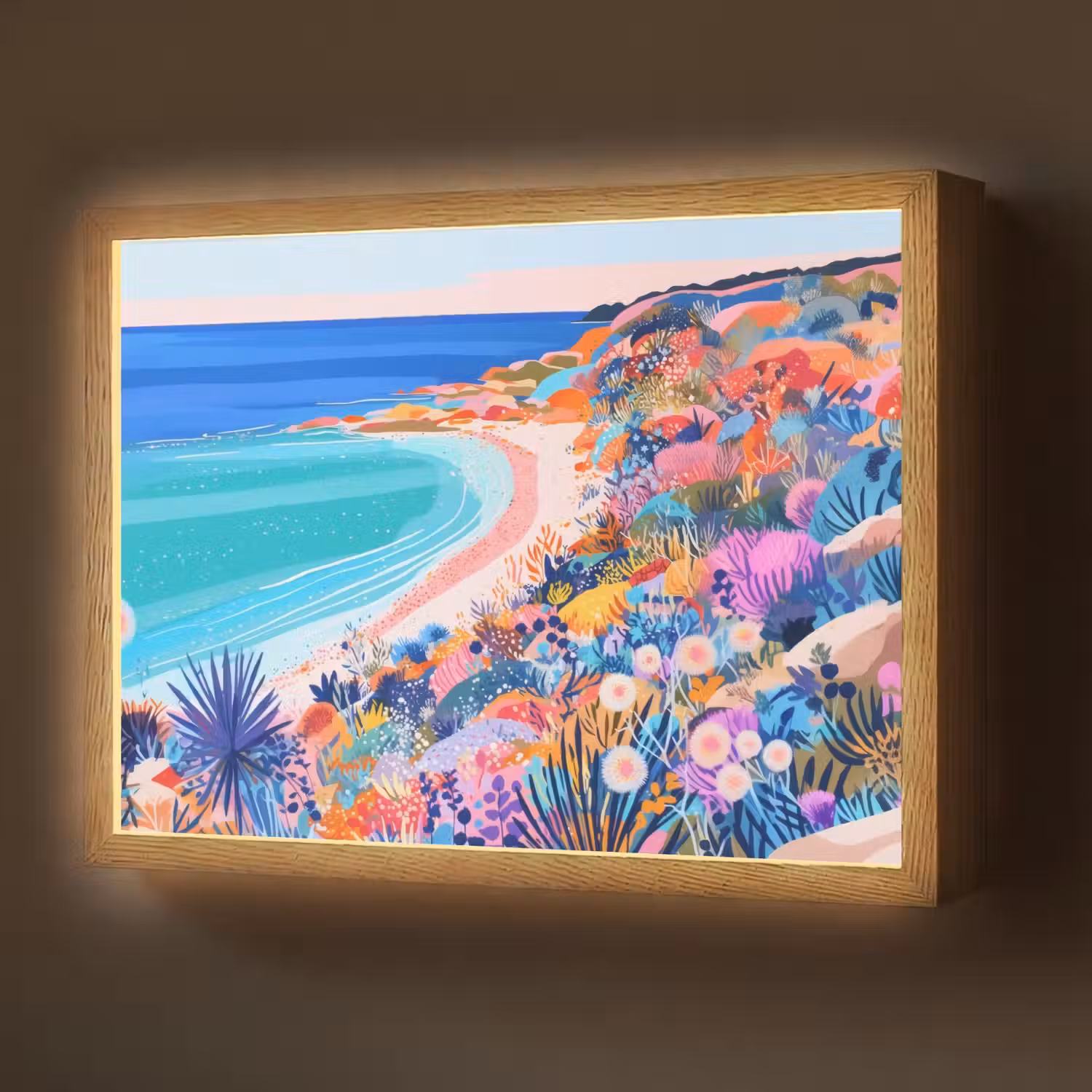 Bloemenweide - Zee - Zomers Light Box met batterij (Wandlamp) middel -z3d_website