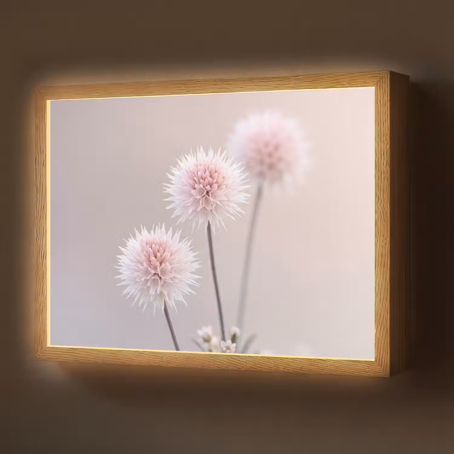 Bloemen - Bollen - Roze Light Box met batterij (Wandlamp) middel -z3d_website