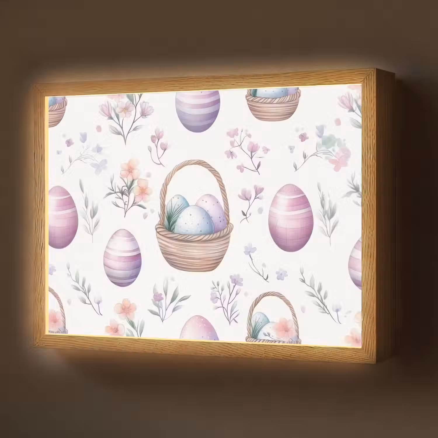 Bloemen - Paaseieren - Patroon Light Box met batterij (Wandlamp) middel -z3d_website