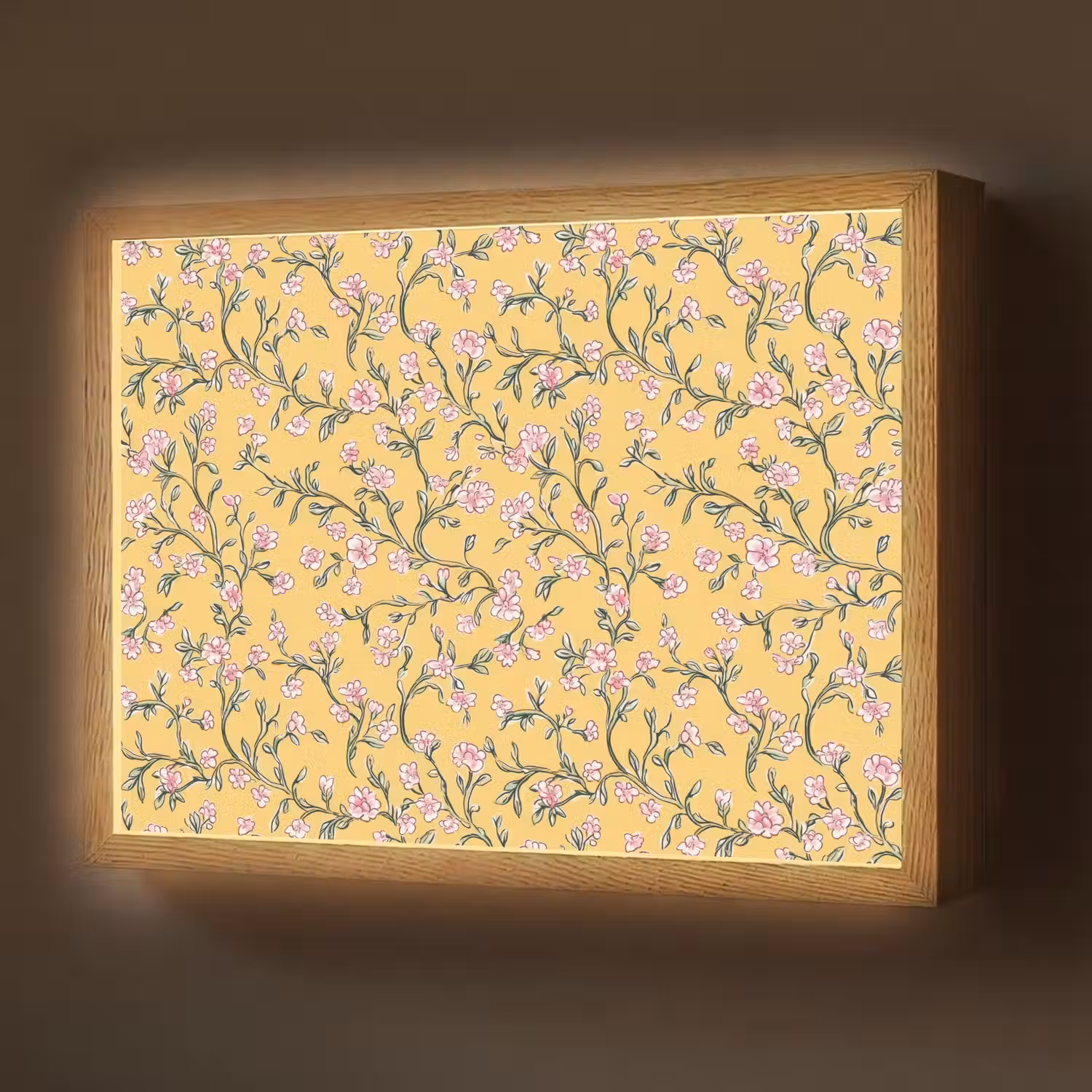 Bloemen - Motief - Geel Light Box met batterij (Wandlamp) middel 907 -z3d_website