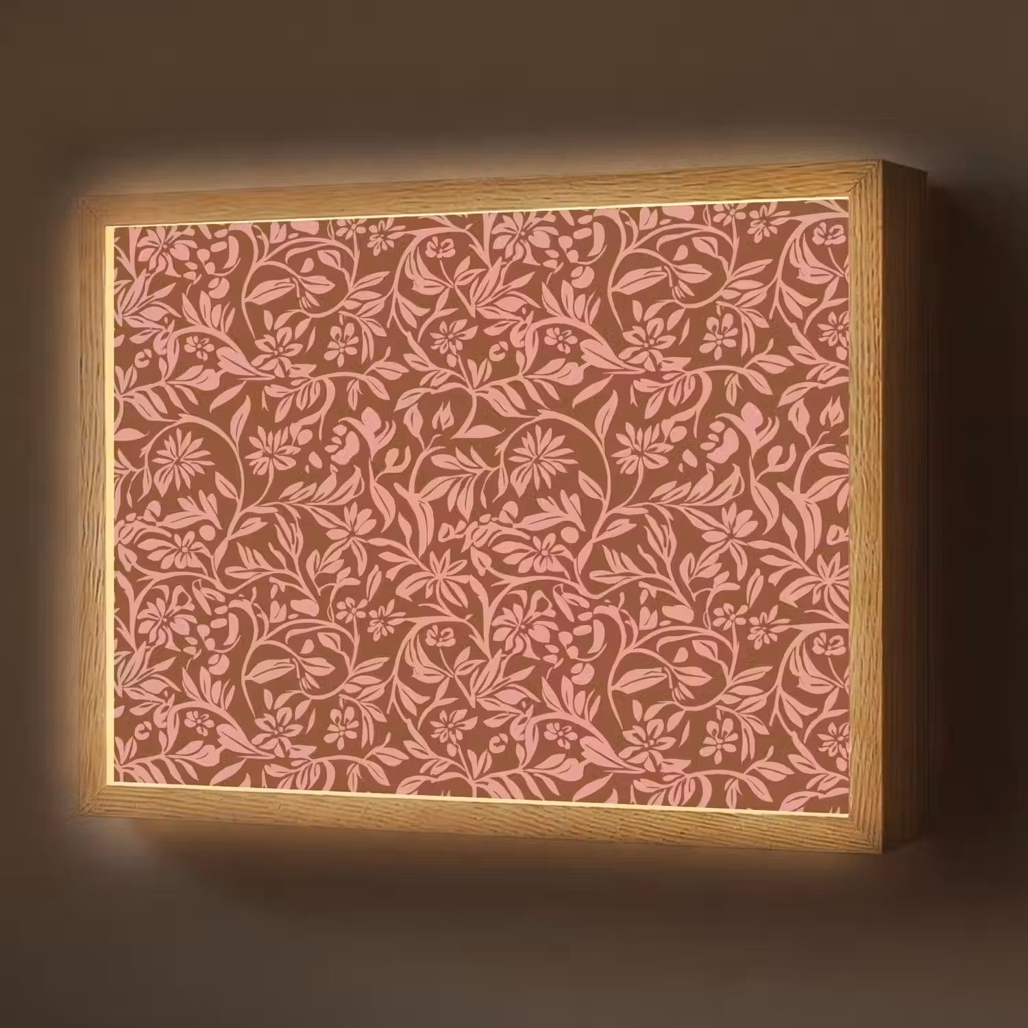 Bloemen - Print - Roze Light Box met batterij (Wandlamp) middel 907 -z3d_website
