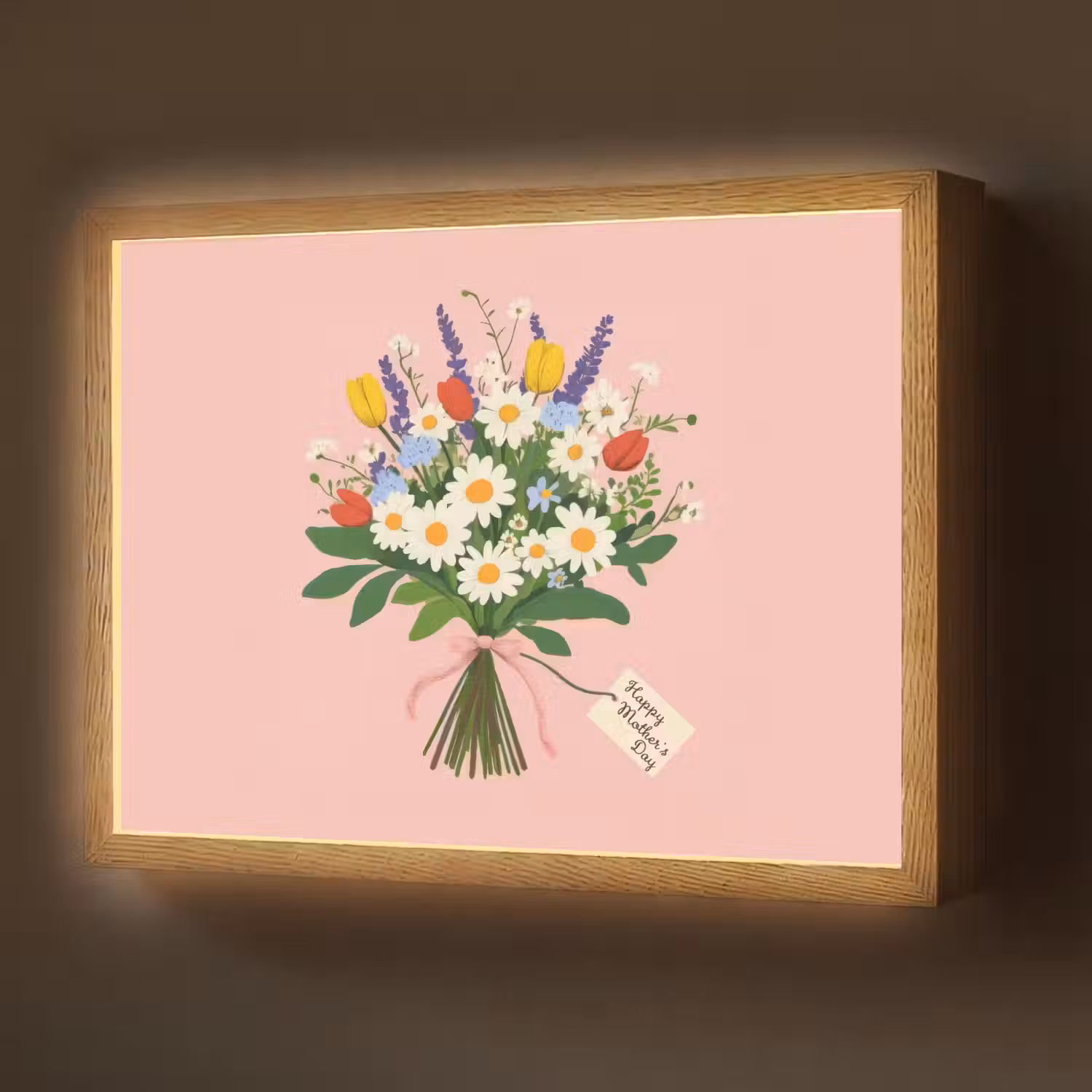 Bloemen - Lint - Kaartje Light Box met batterij (Wandlamp) middel -z3d_website
