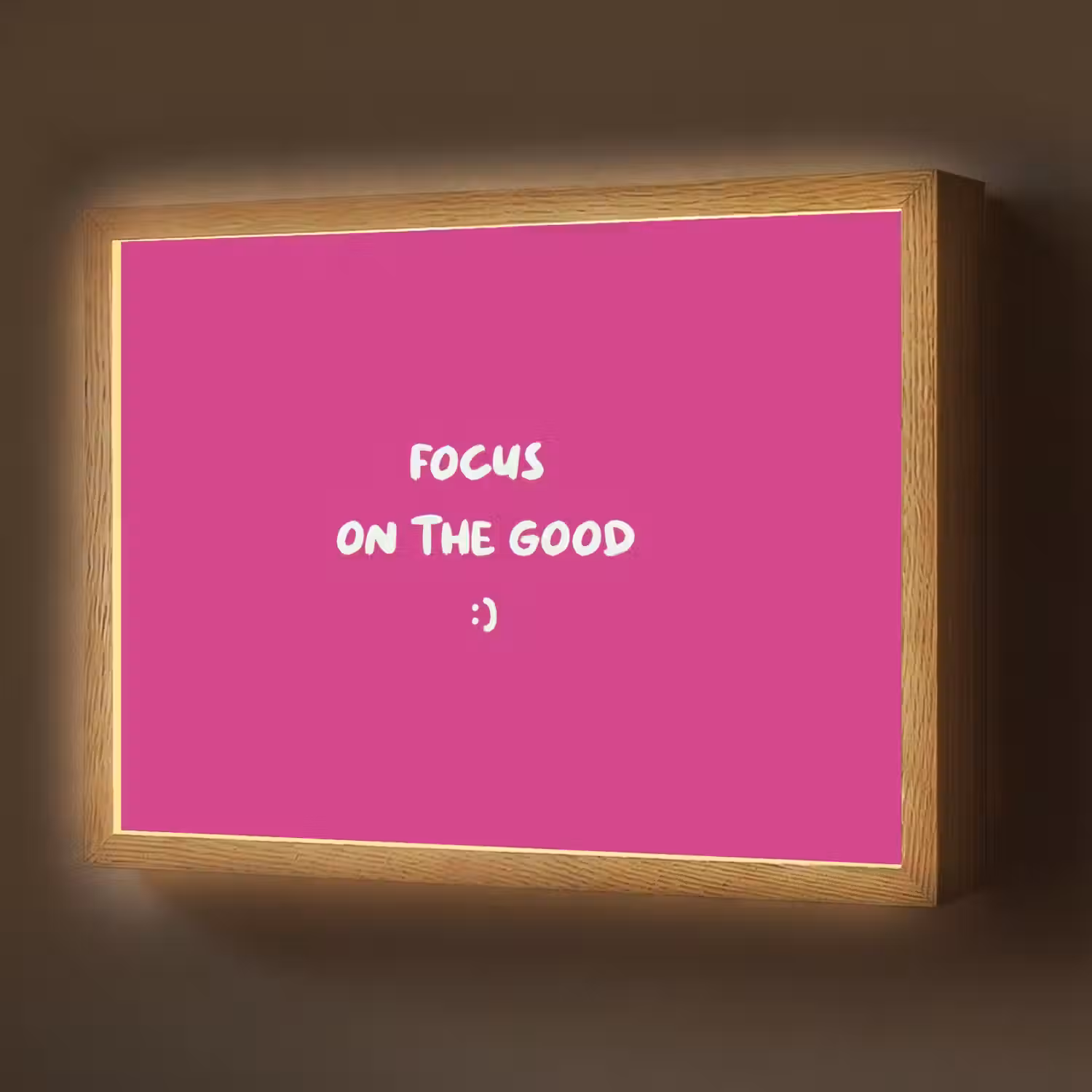 Focus - Smiley - Roze Light Box met batterij (Wandlamp) middel -z3d_website