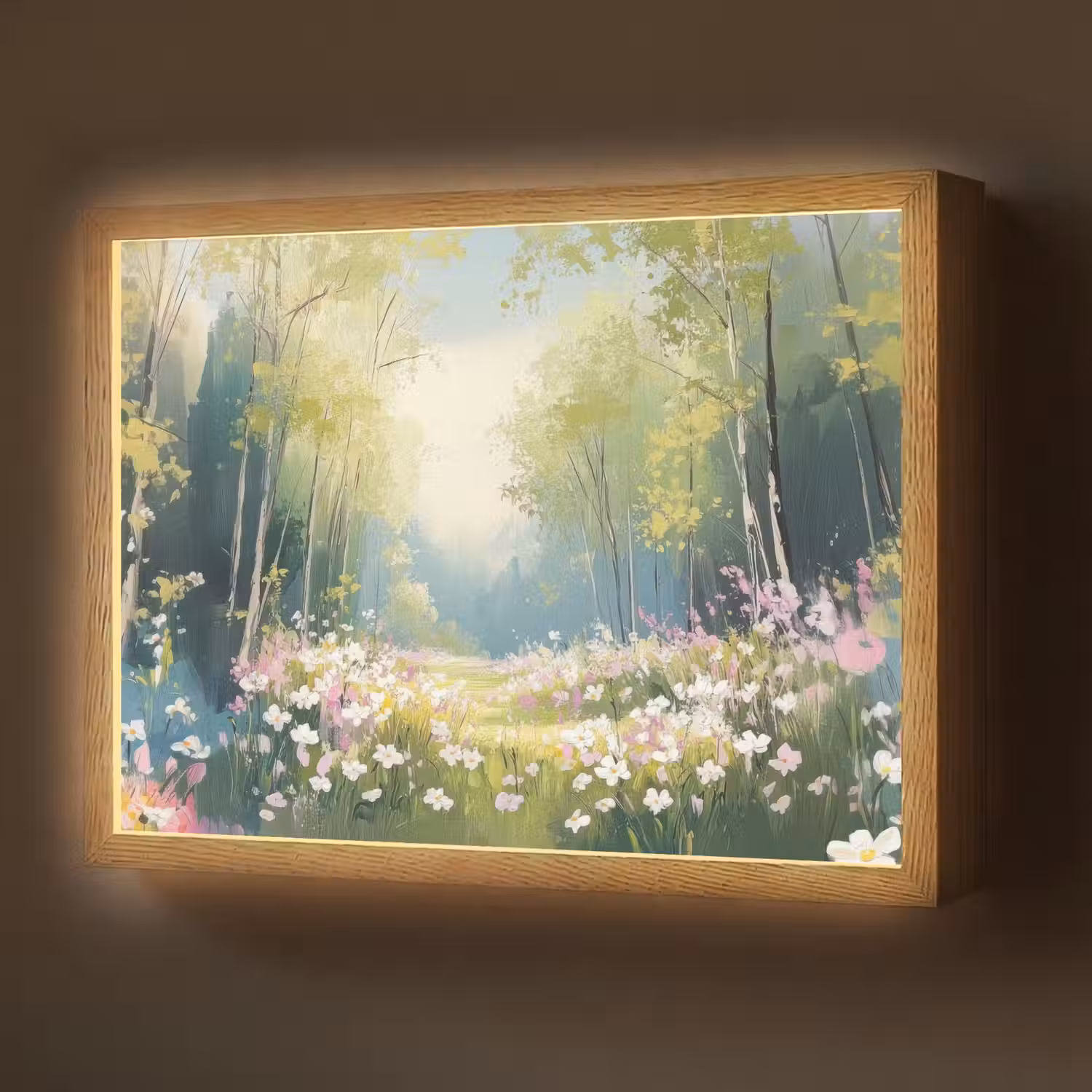 Bos - Schilderstijl - Kleurrijk Light Box met batterij (Wandlamp) middel -z3d_website
