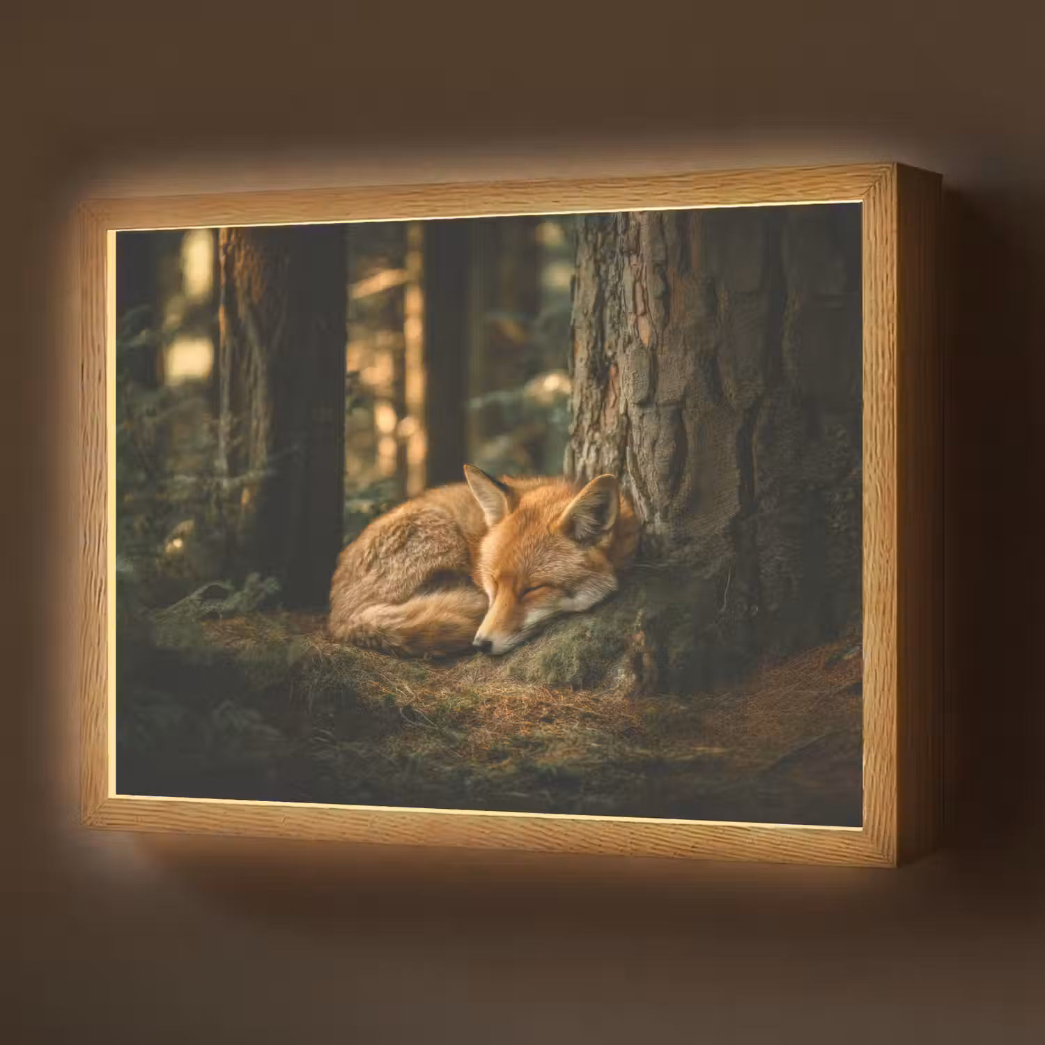 Vos - Bos - Slapen Light Box met batterij (Wandlamp) middel -z3d_website