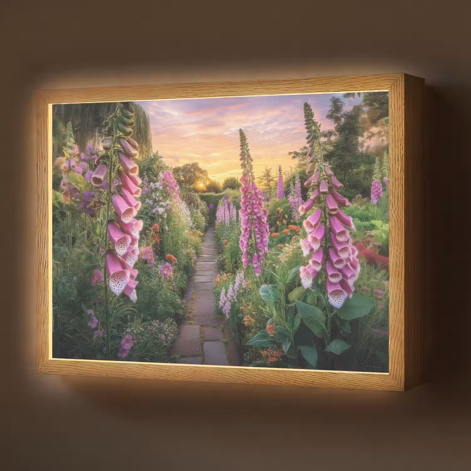 Vingerhoedskruid - Bloemen - Tuin Light Box met batterij (Wandlamp) middel -z3d_website