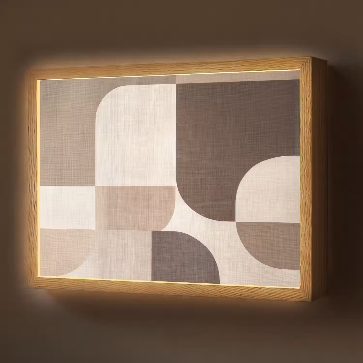 Geometrisch - Geweven structuur - Modern Light Box met batterij (Wandlamp) middel -z3d_website
