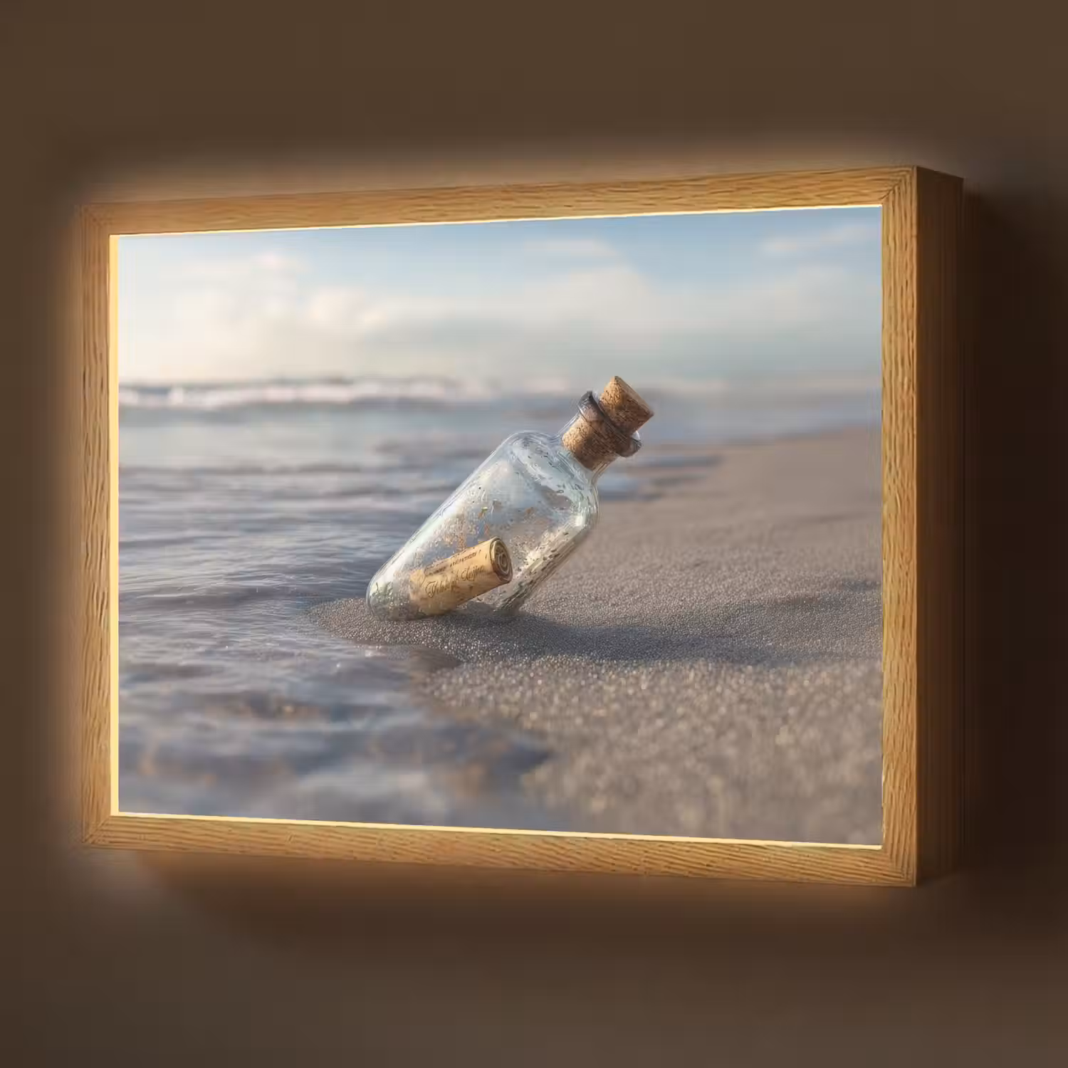 Glazenfles - Post - Zee - Zand Light Box met batterij (Wandlamp) middel -z3d_website