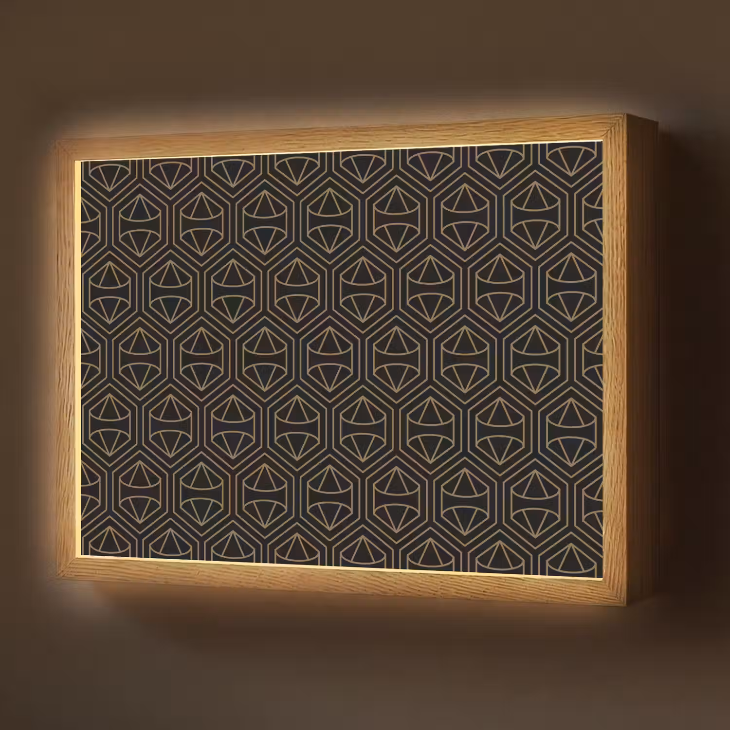 Goud - Zwart - Diamant Light Box met batterij (Wandlamp) middel 907 -z3d_website