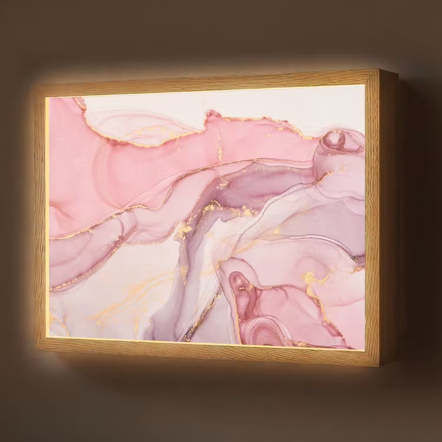 Goud - Marmer - Roze Light Box met batterij (Wandlamp) middel -z3d_website