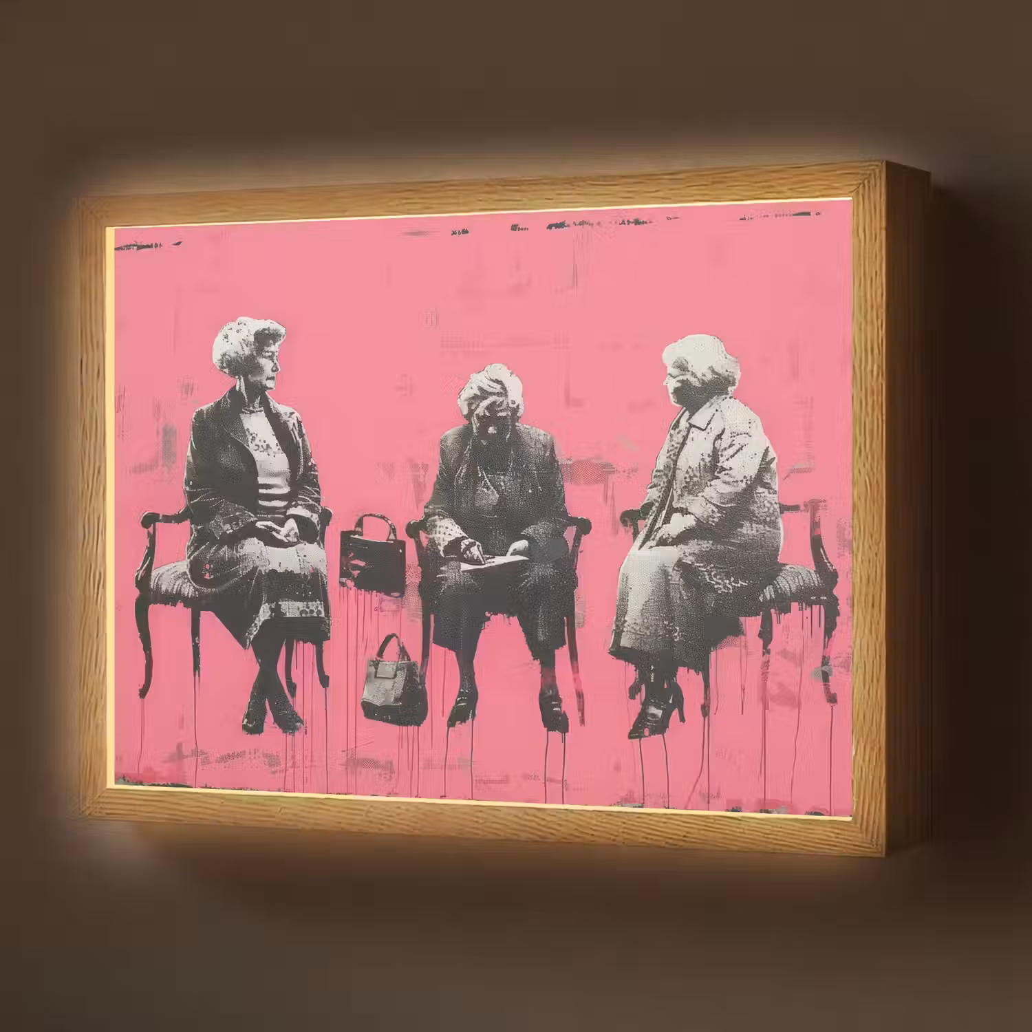 Graffiti - Roze - Street art - Vrouwen Light Box met batterij (Wandlamp) middel -z3d_website