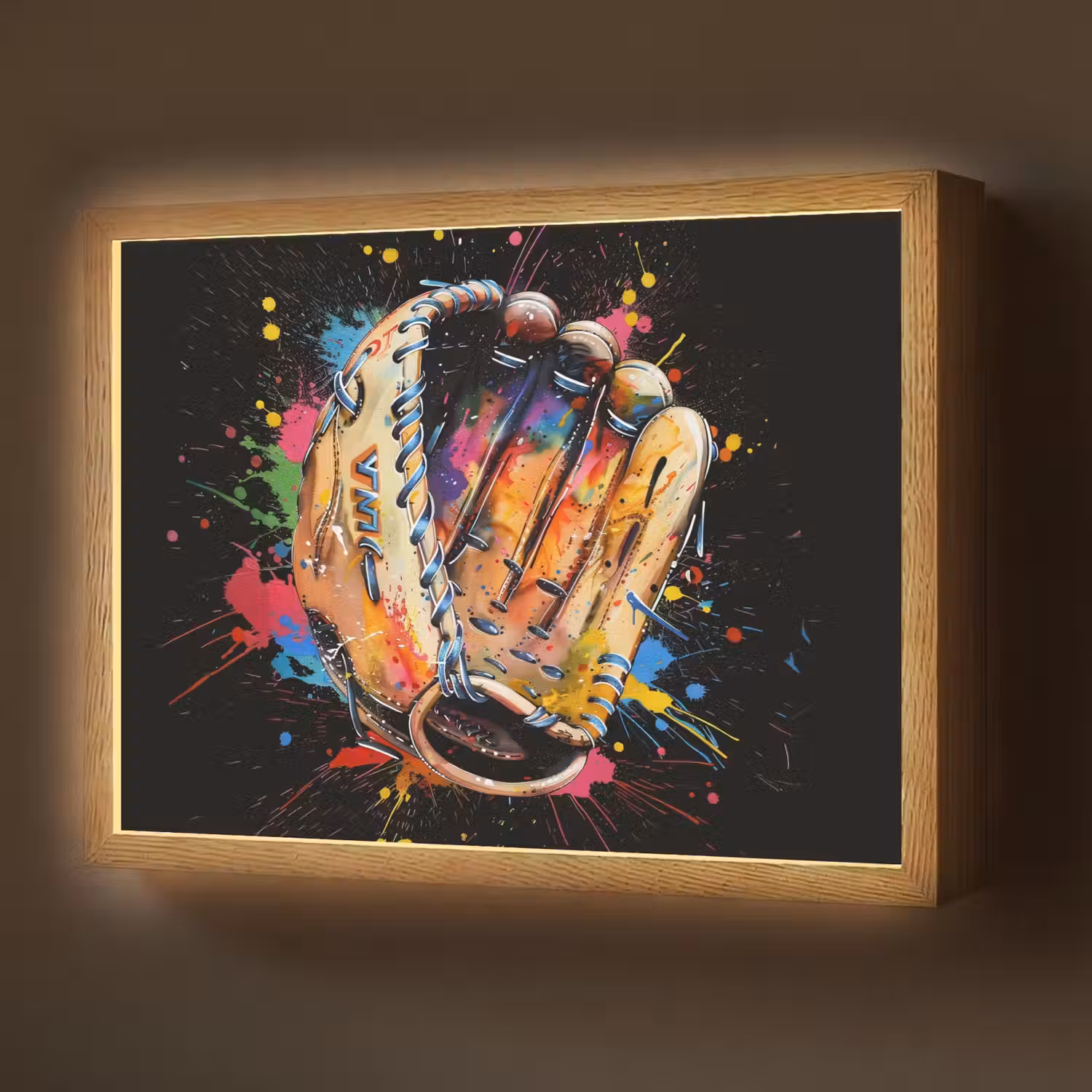 Graffiti - Sport - Baseball - Honkbal Light Box met batterij (Wandlamp) middel -z3d_website