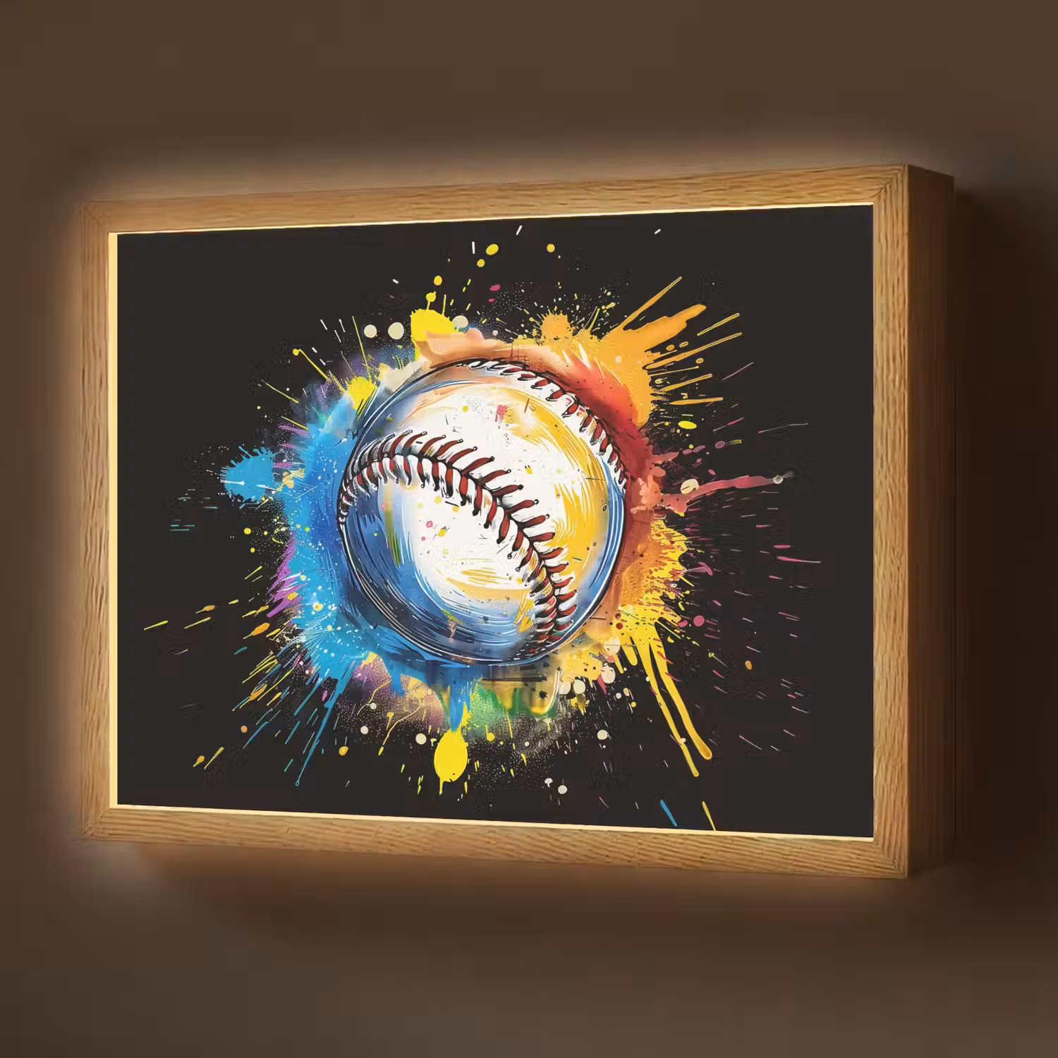 Graffiti - Sport - Baseball - Honkbal Light Box met batterij (Wandlamp) middel -z3d_website