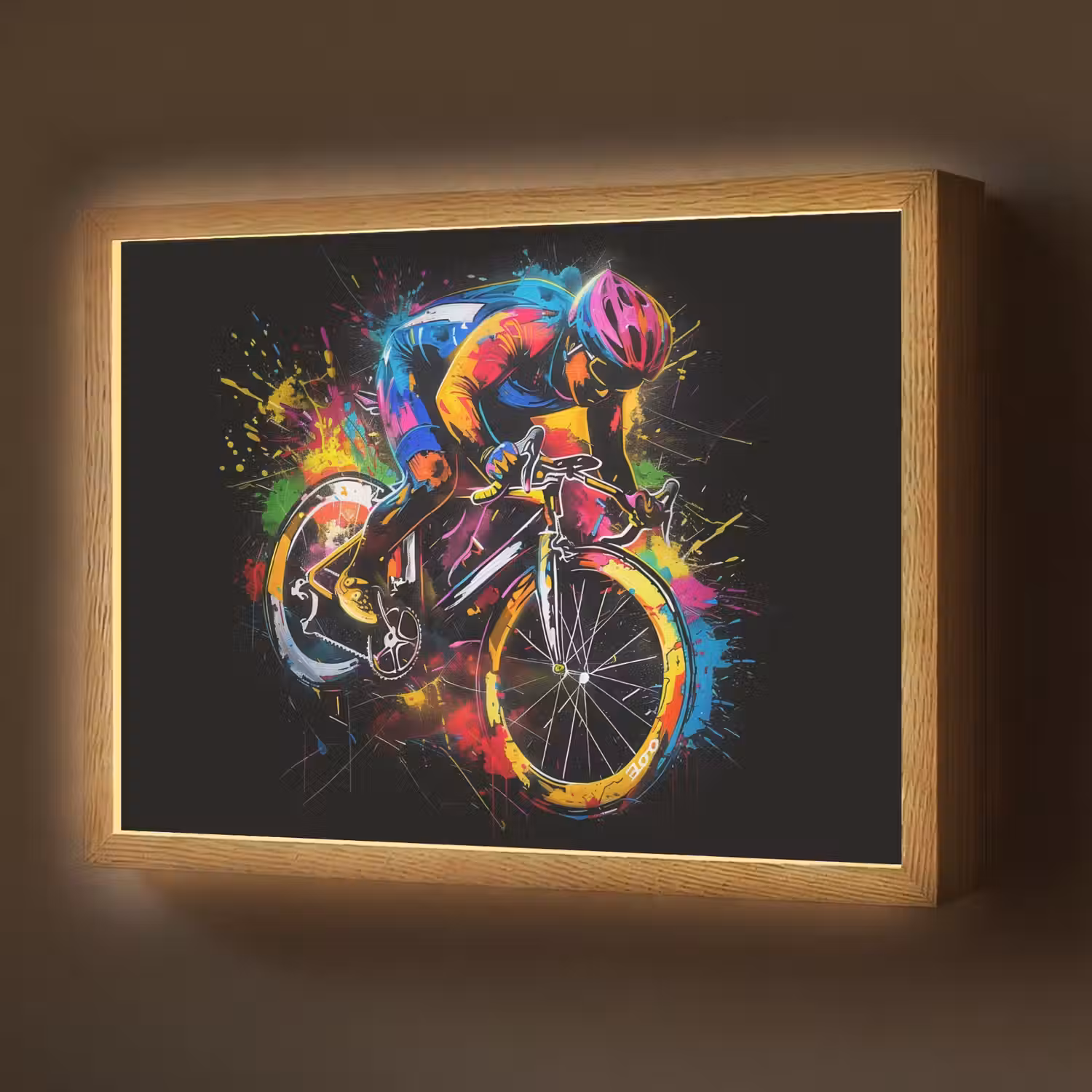 Graffiti - Sport - Wielrennen - Fiets Light Box met batterij (Wandlamp) middel -z3d_website