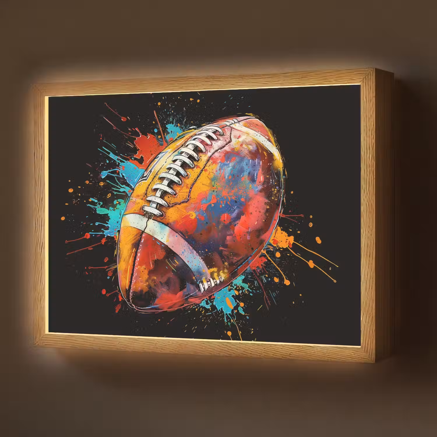 Graffiti - Sport - Rugby - American Football Light Box met batterij (Wandlamp) middel -z3d_website