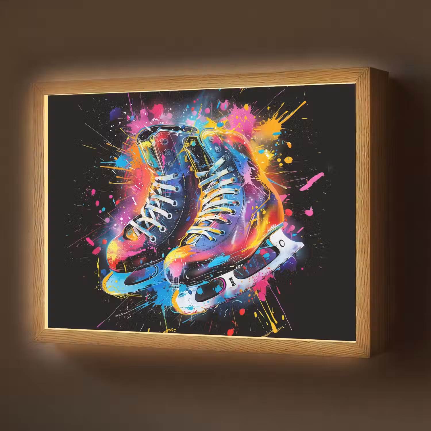 Graffiti - Sport - Schaatsen - Verf Light Box met batterij (Wandlamp) middel -z3d_website