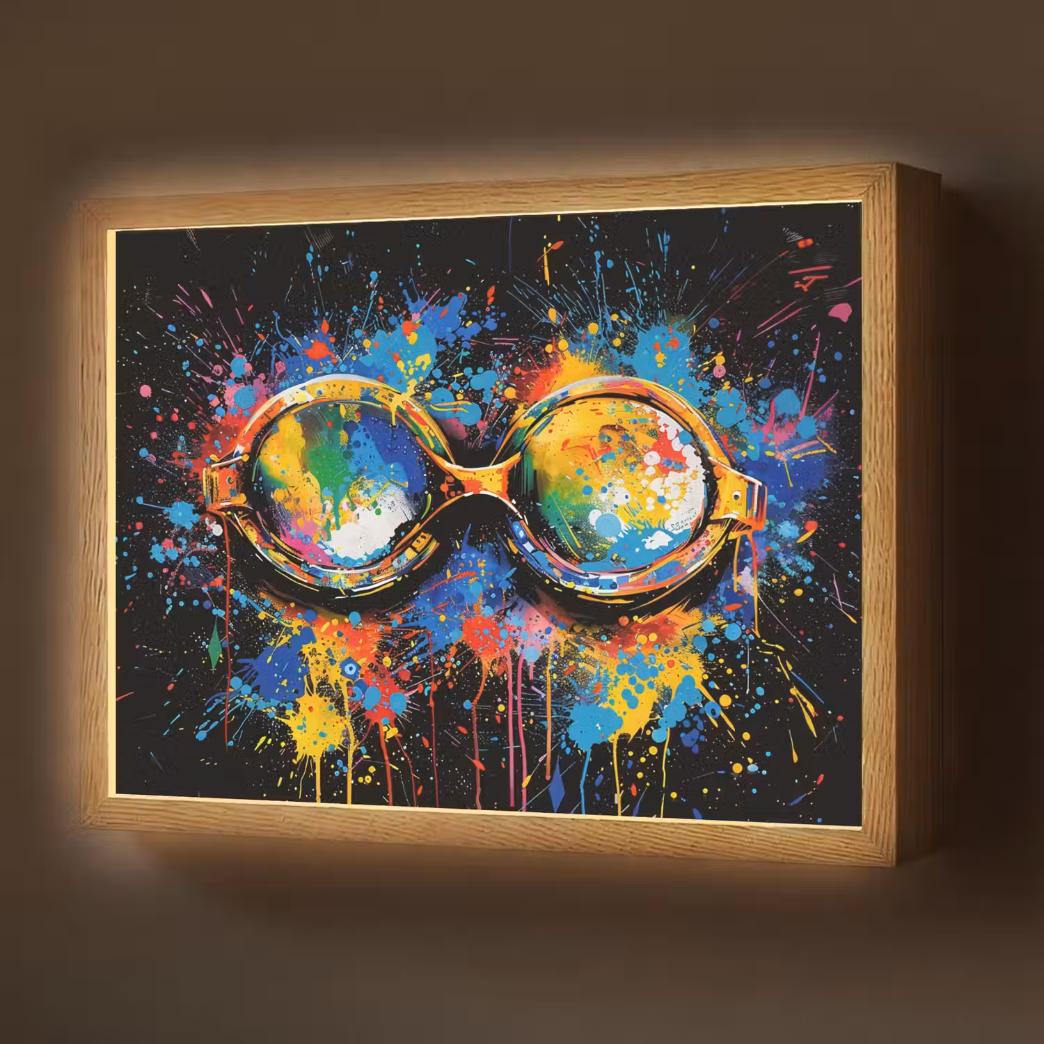 Graffiti - Sport - Zwemmen - Zwembril Light Box met batterij (Wandlamp) middel -z3d_website