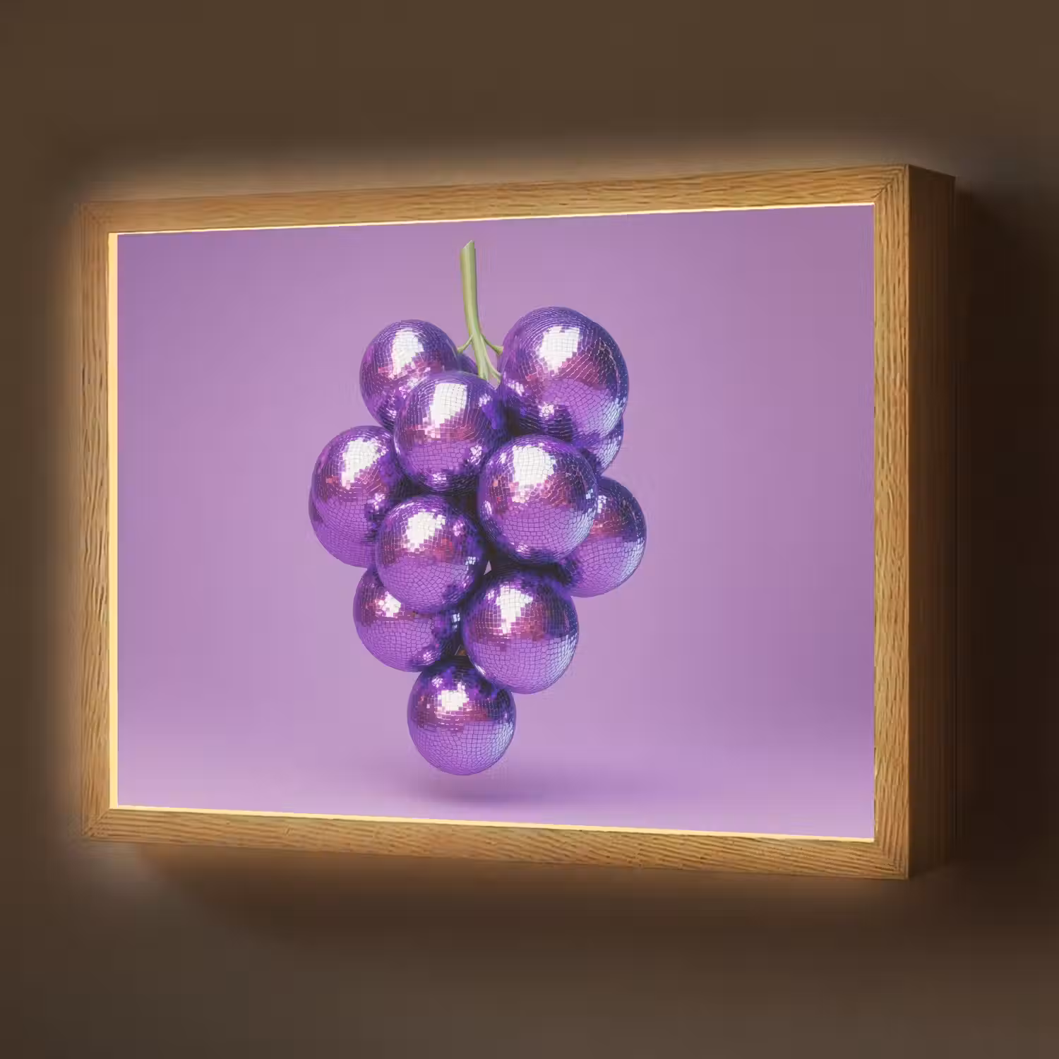 Druif - Disco - Glitter - Paars Light Box met batterij (Wandlamp) middel -z3d_website
