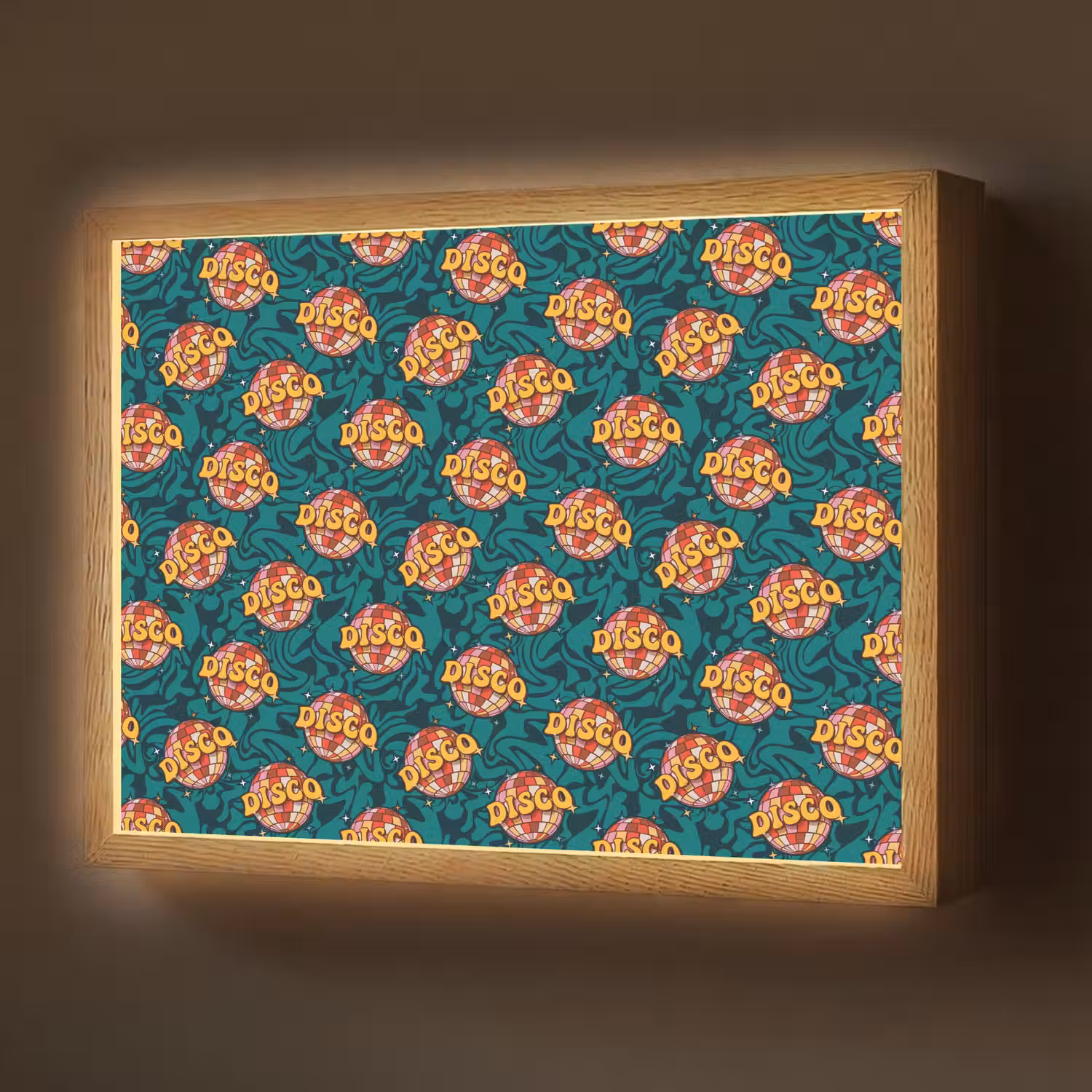 Groen - Disco - Patroon Light Box met batterij (Wandlamp) middel 907 -z3d_website