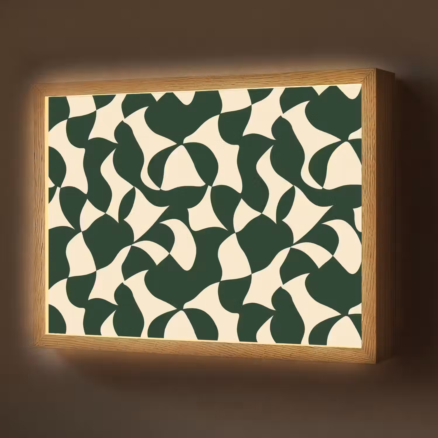 Groen - Organische vlakken - Crème Light Box met batterij (Wandlamp) middel 907 -z3d_website