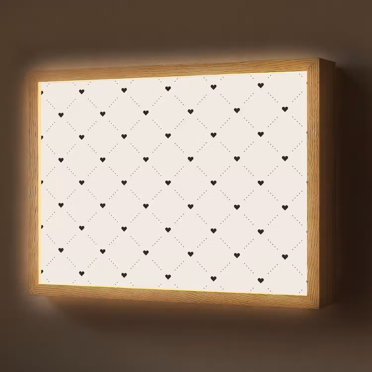 Hart - Dotline - Wit - Zwart Light Box met batterij (Wandlamp) middel 907 -z3d_website