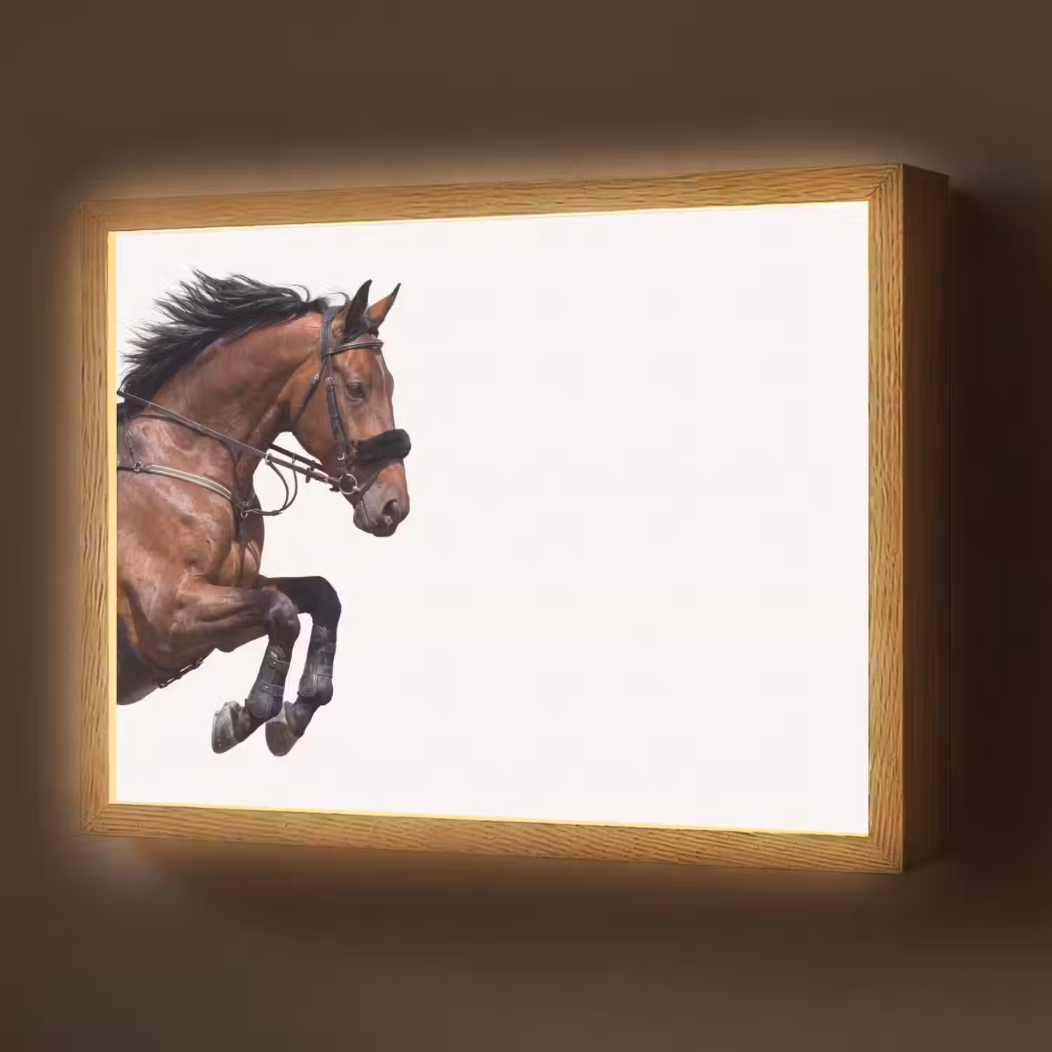 Paard - Springen - Modern Light Box met batterij (Wandlamp) middel -z3d_website