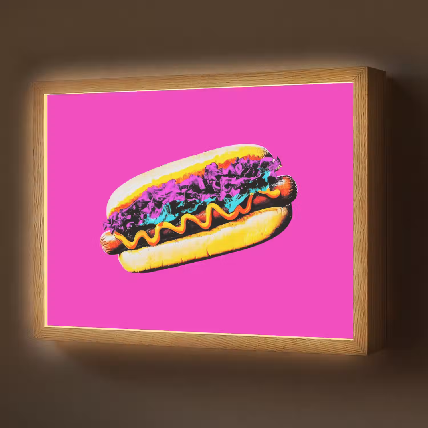 Hotdog - Roze - Retro Light Box met batterij (Wandlamp) middel -z3d_website
