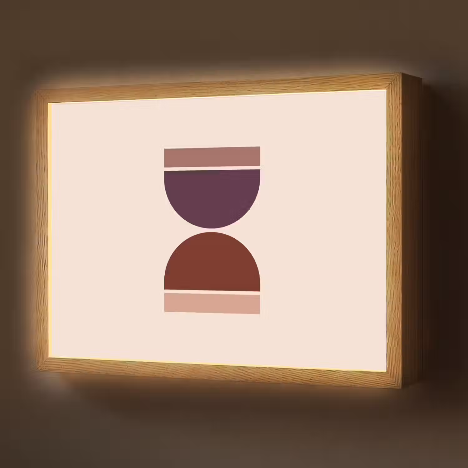 Zandloper - Symmetrisch - Rood - Paars Light Box met batterij (Wandlamp) middel -z3d_website