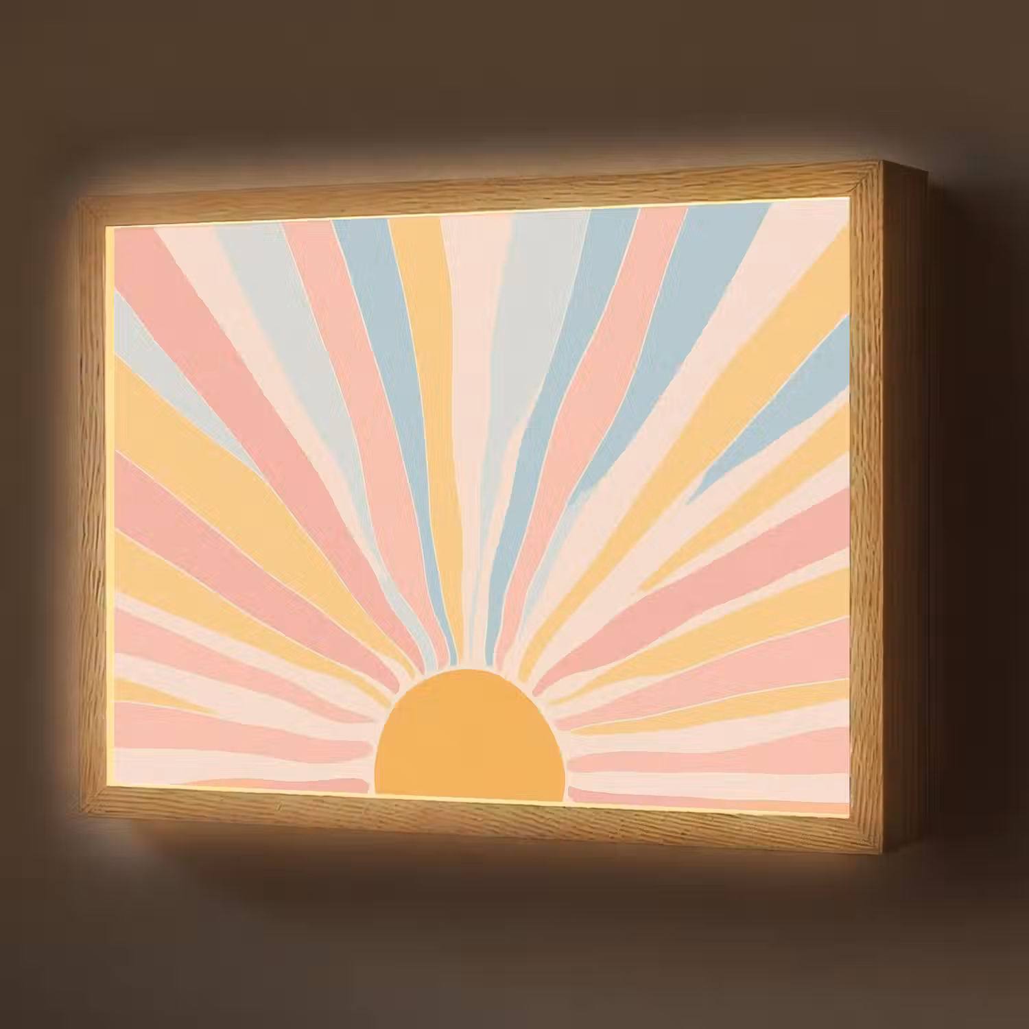 Illustratie - Zon - Pastelkleuren Light Box met batterij (Wandlamp) middel -z3d_website