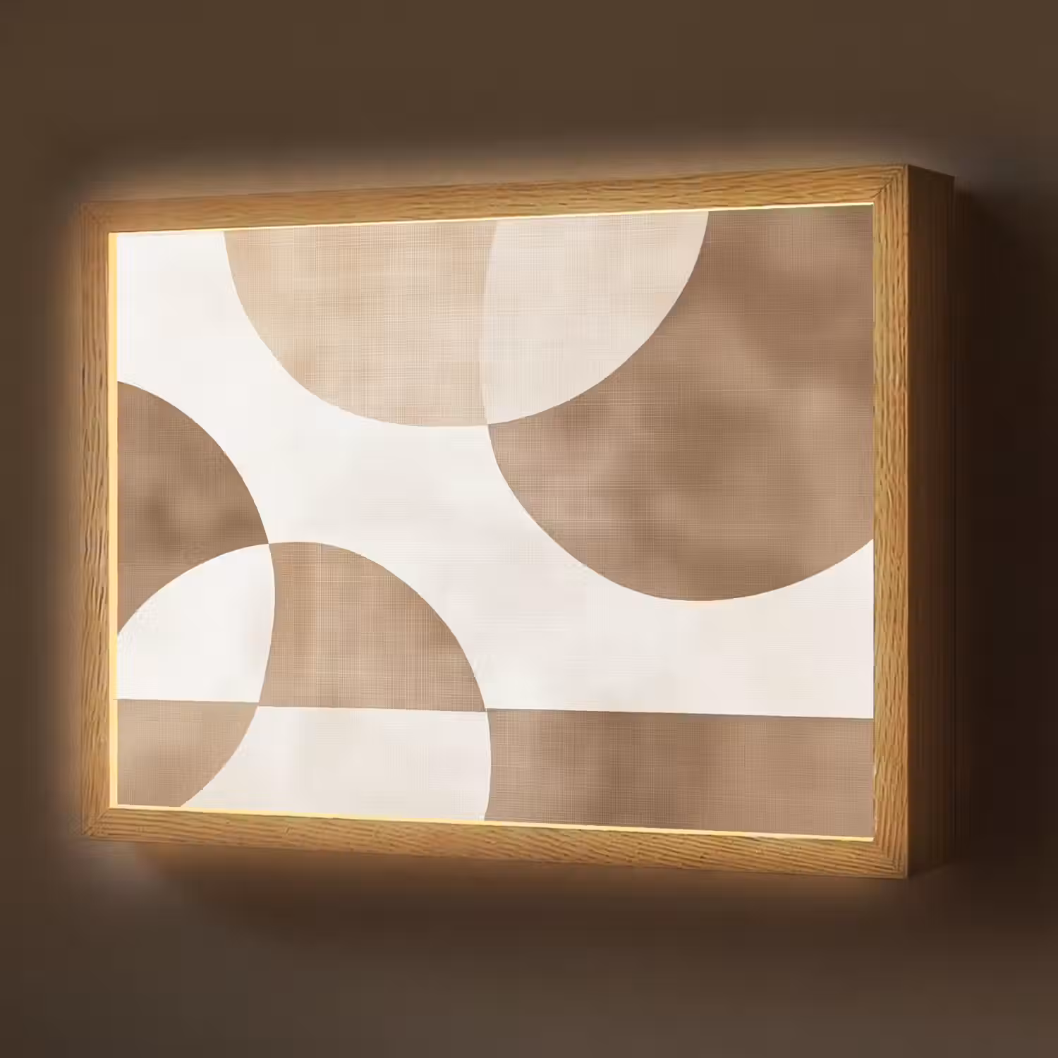 Snijdende cirkels - Overlappende vlakken Light Box met batterij (Wandlamp) middel -z3d_website