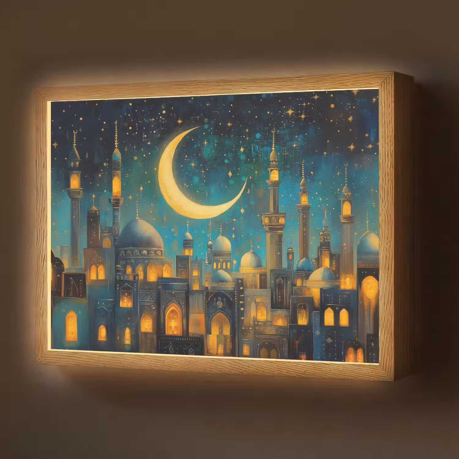 Islamitisch - Moskee - Ramadan - Islam Light Box met batterij (Wandlamp) middel -z3d_website
