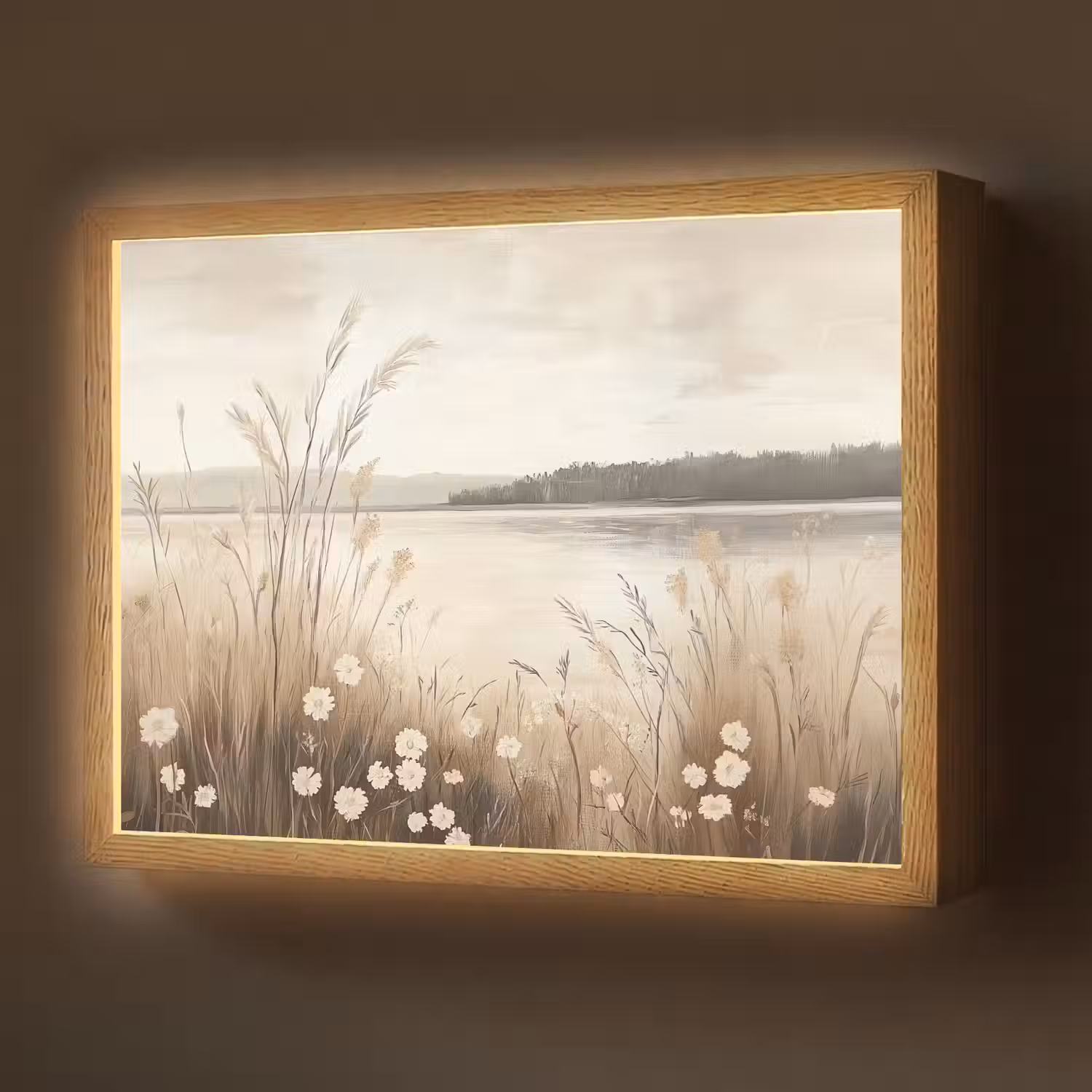 Meer - Water - Natuur - Beige Light Box met batterij (Wandlamp) middel -z3d_website