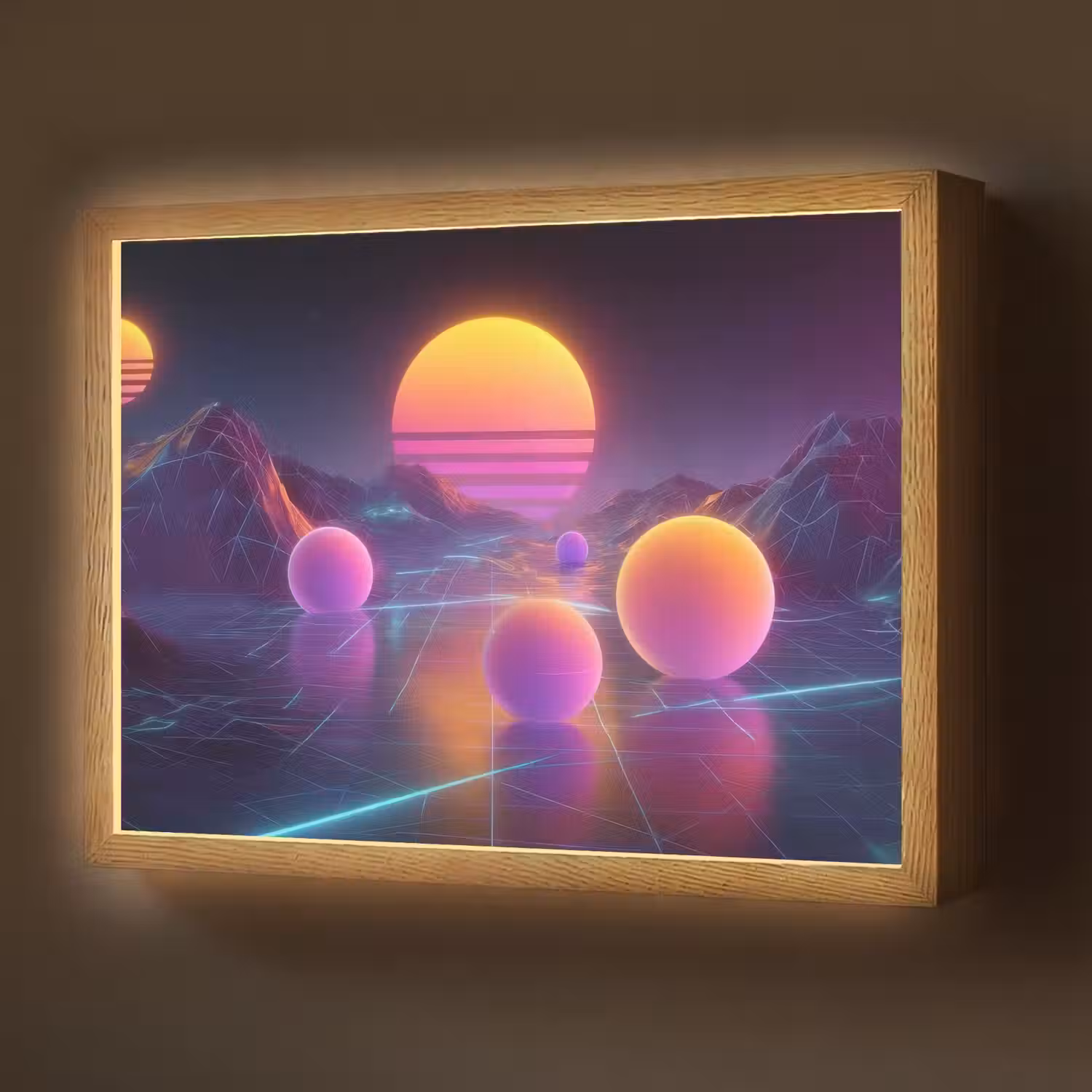 Landschap - Bergen - Bollen - Licht Light Box met batterij (Wandlamp) middel -z3d_website