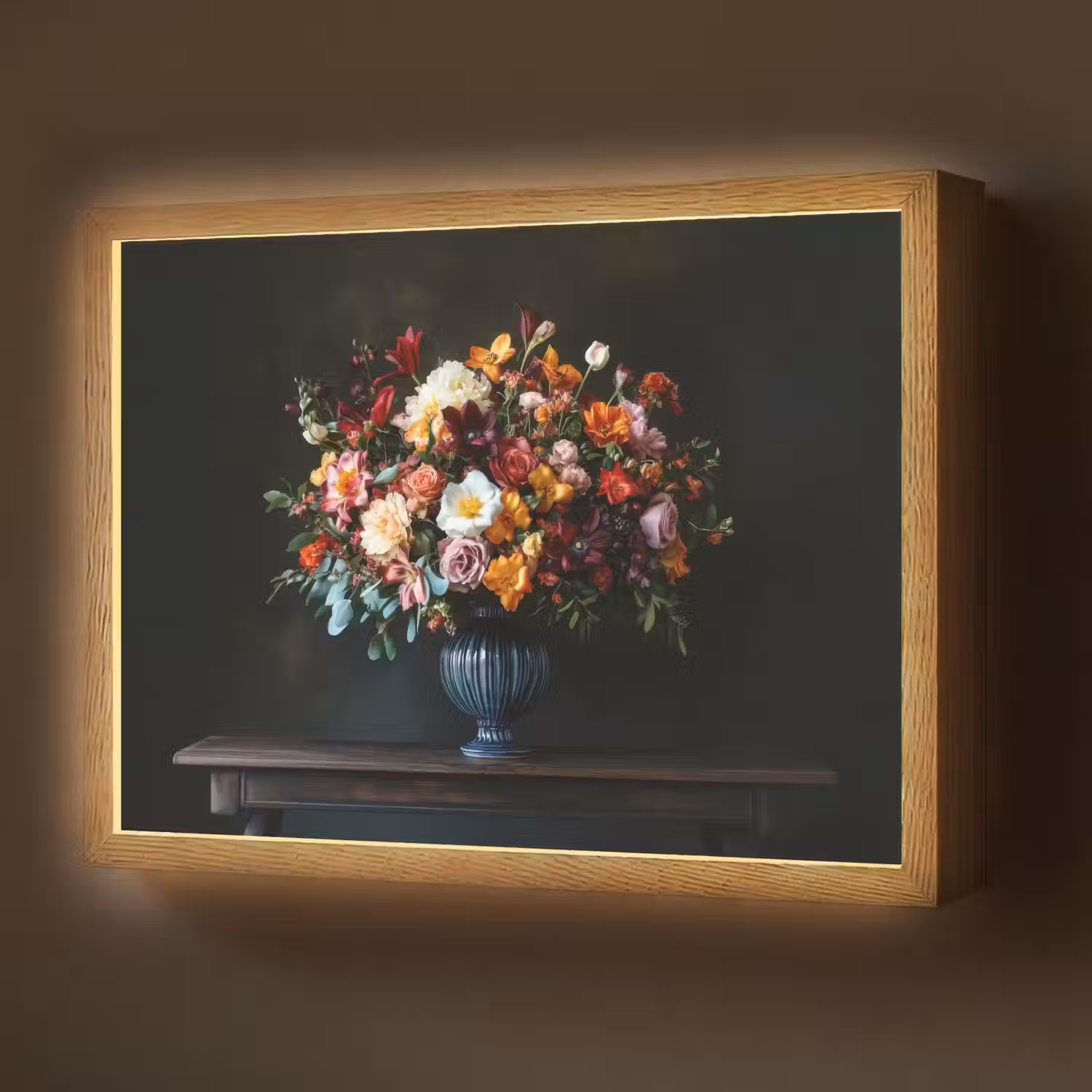 Groot - Bloemen - Vaas - Boeket Light Box met batterij (Wandlamp) middel -z3d_website