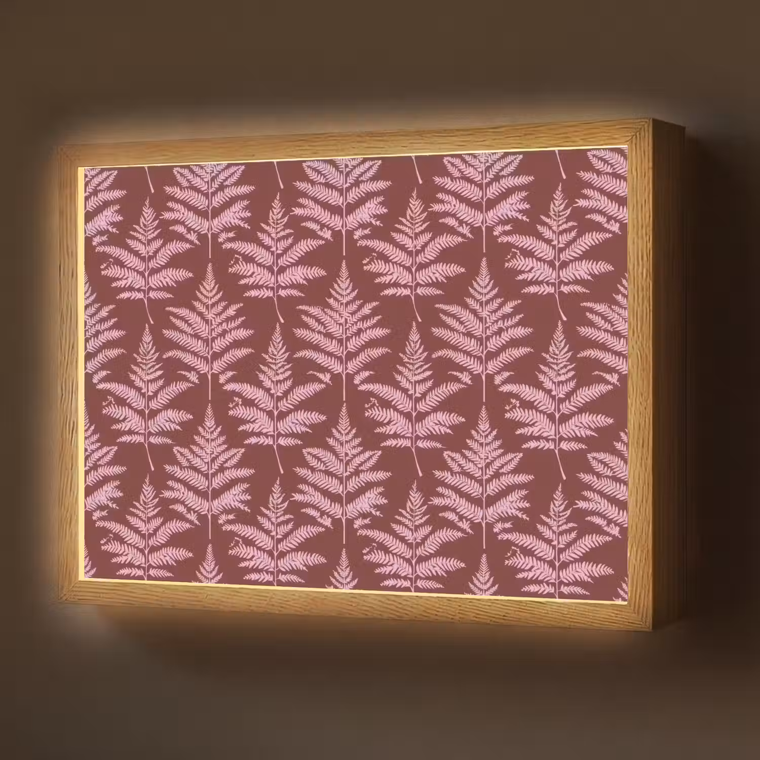 Blad - Patroon - Paars Light Box met batterij (Wandlamp) middel 907 -z3d_website